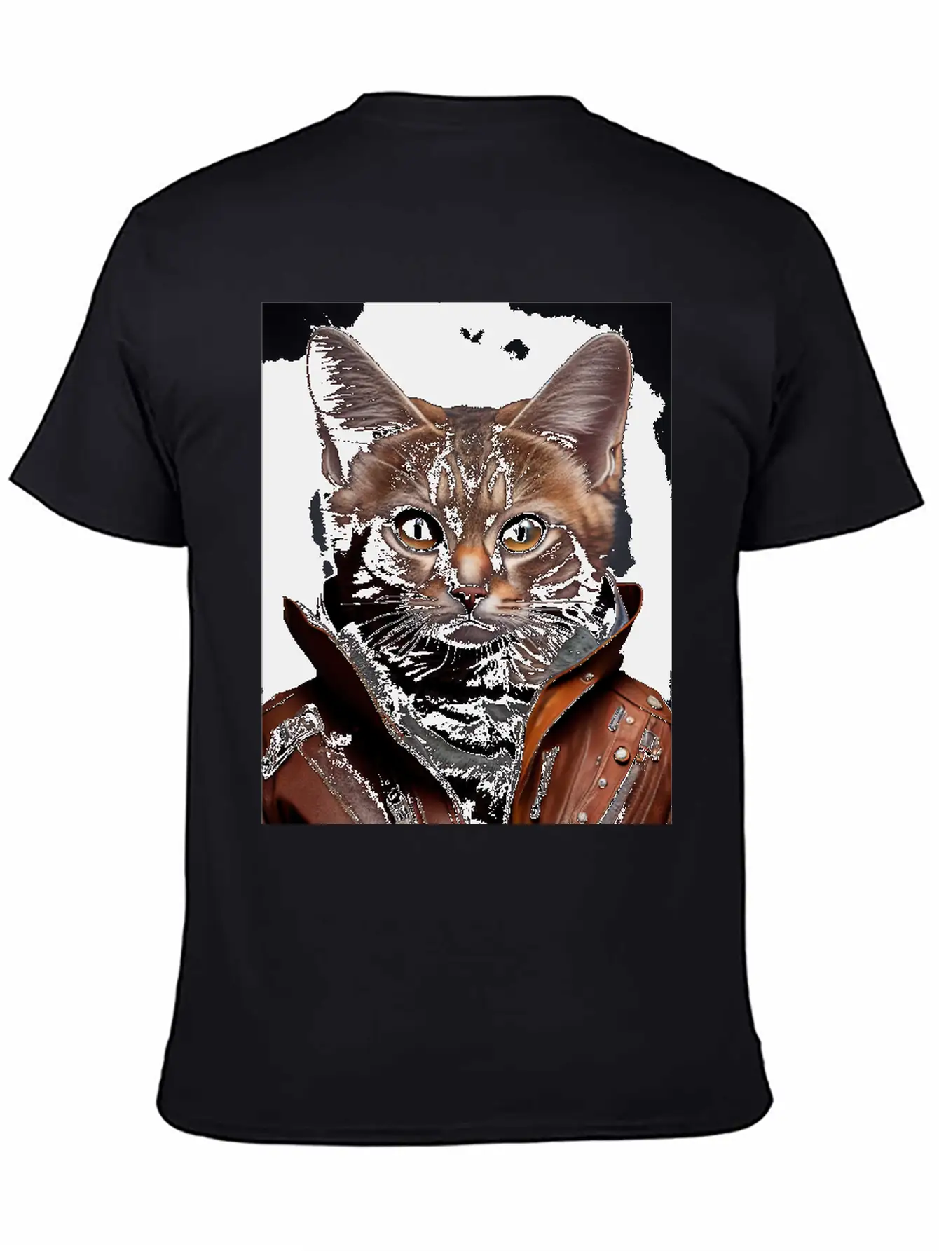 Burmilla Male Wears A Leather Jacket Cat Breed Por Essential Unisex Summer Tee – Soft Cotton Casual Fit