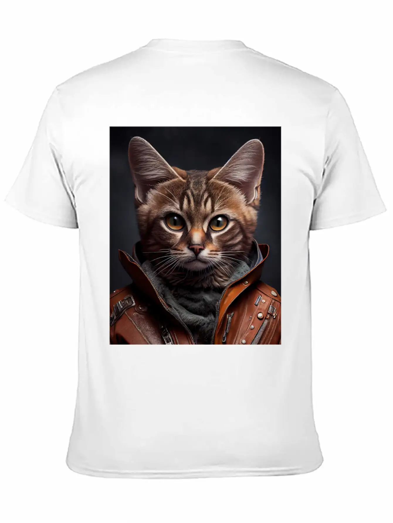 Burmilla Male Wears A Leather Jacket Cat Breed Por Essential Unisex Summer Tee – Soft Cotton Casual Fit