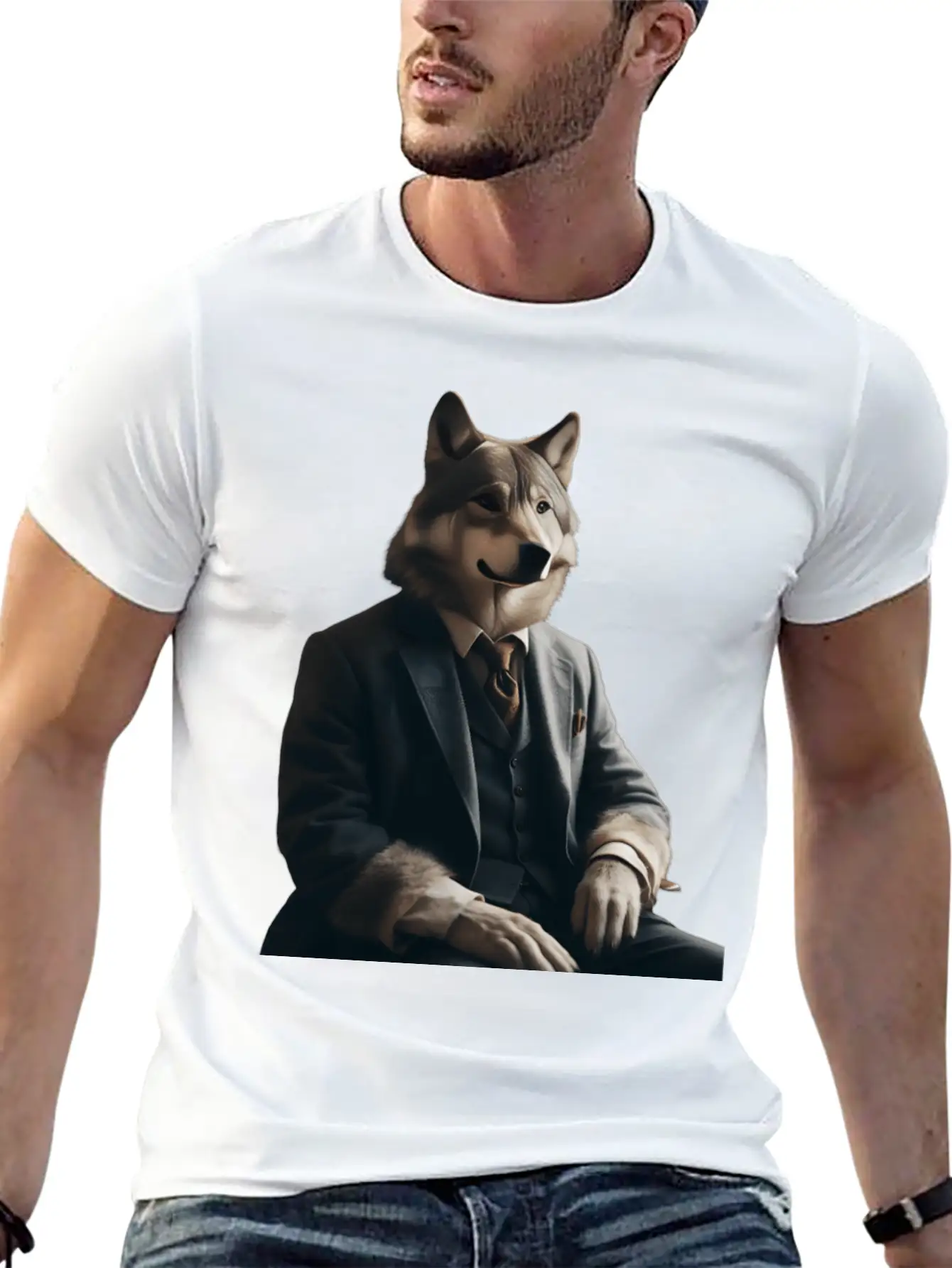 Business Wolf Ready For Success Stylish Everyday T-Shirt – Unisex Basic Cotton Tee