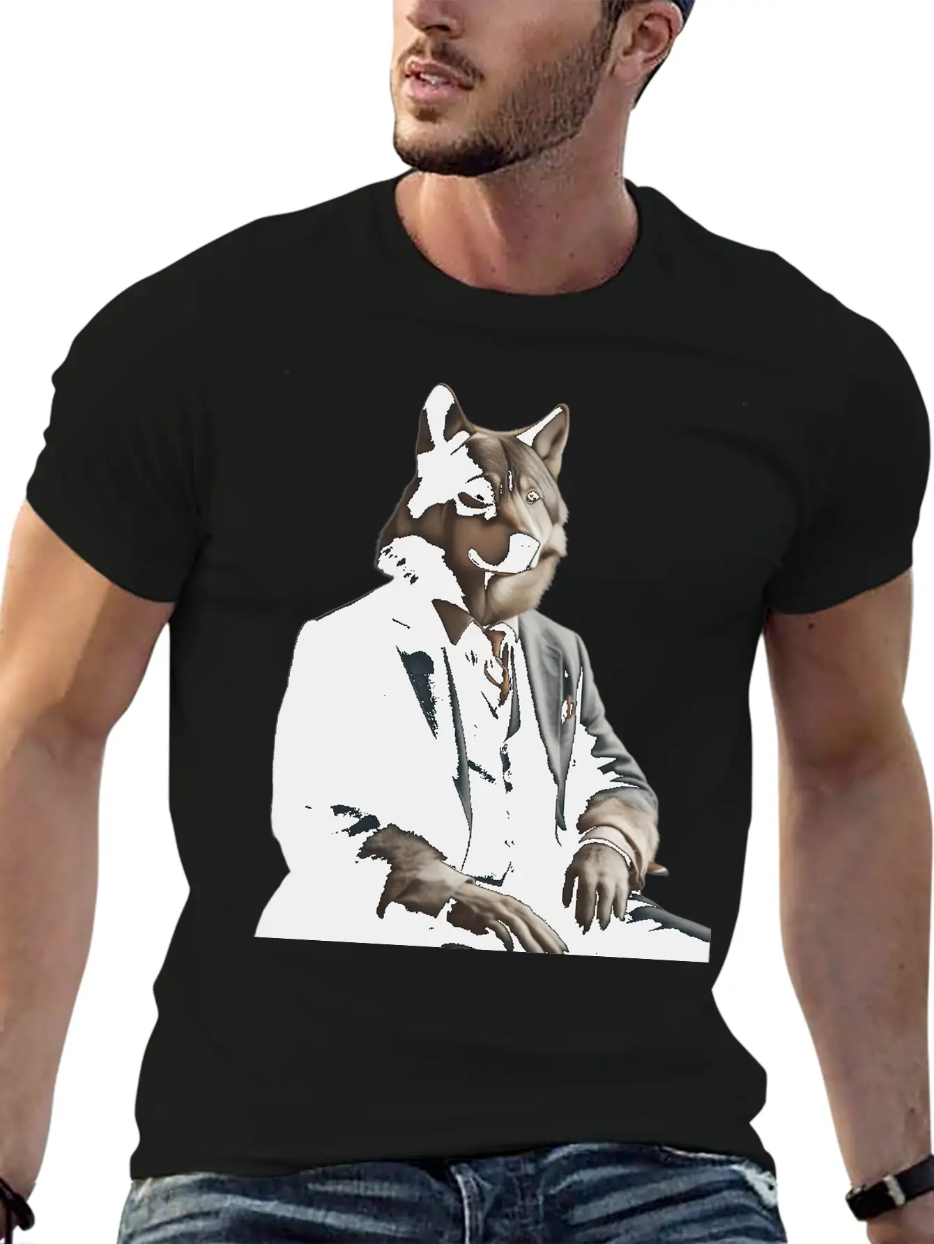 Business Wolf Ready For Success Stylish Everyday T-Shirt – Unisex Basic Cotton Tee