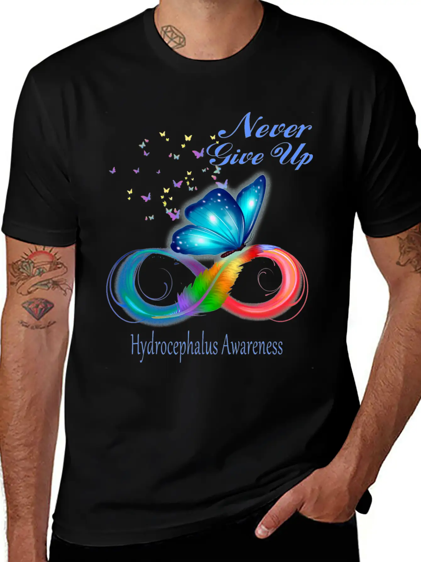Butterfly Hydrocephalus Awareness Unisex Short Sleeve Soft Cotton T-Shirt – Casual Everyday Wear