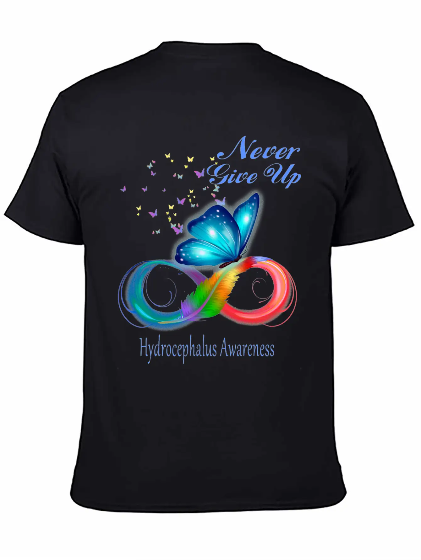 Butterfly Hydrocephalus Awareness Unisex Short Sleeve Soft Cotton T-Shirt – Casual Everyday Wear
