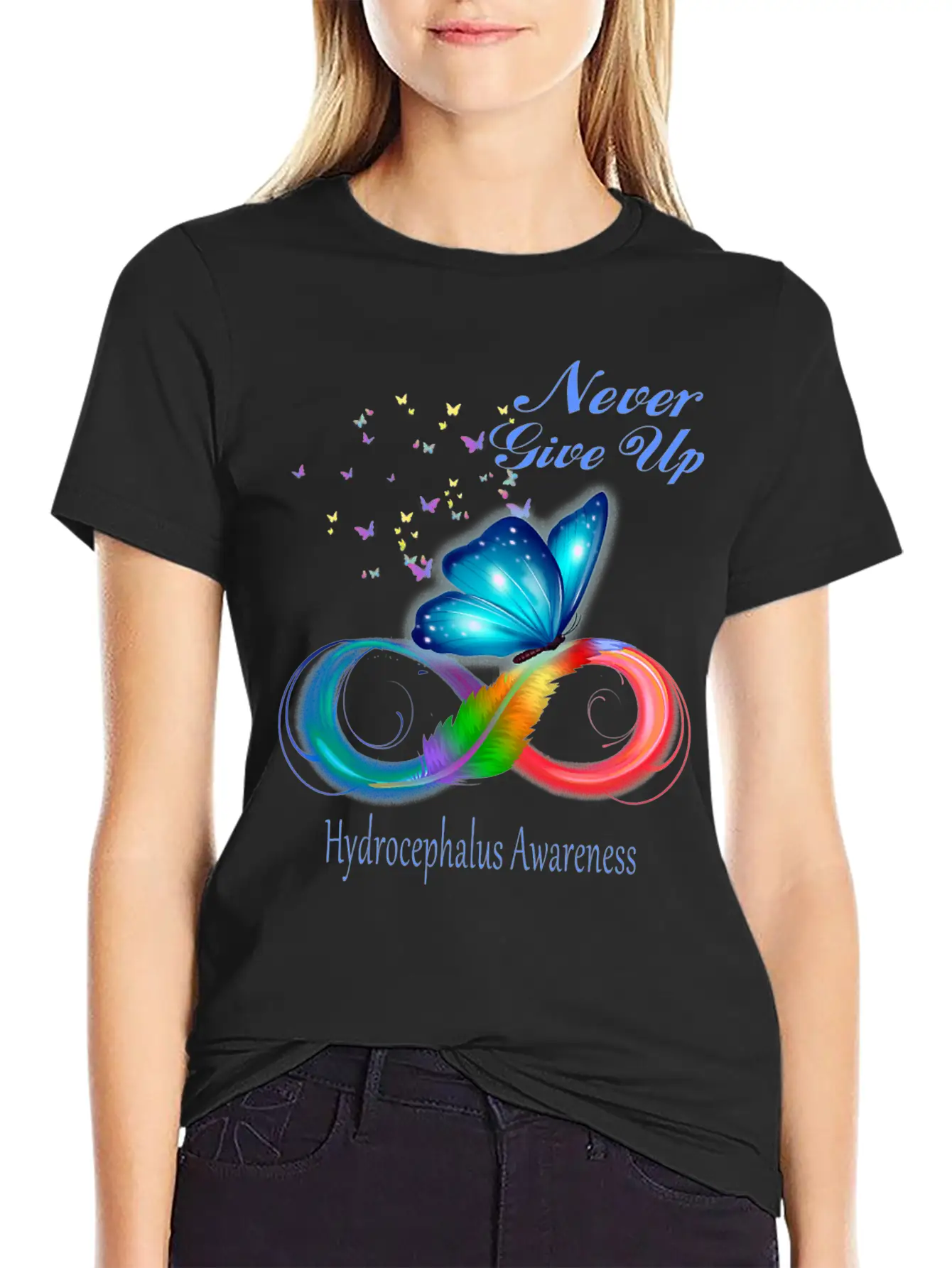 Butterfly Hydrocephalus Awareness Unisex Short Sleeve Soft Cotton T-Shirt – Casual Everyday Wear