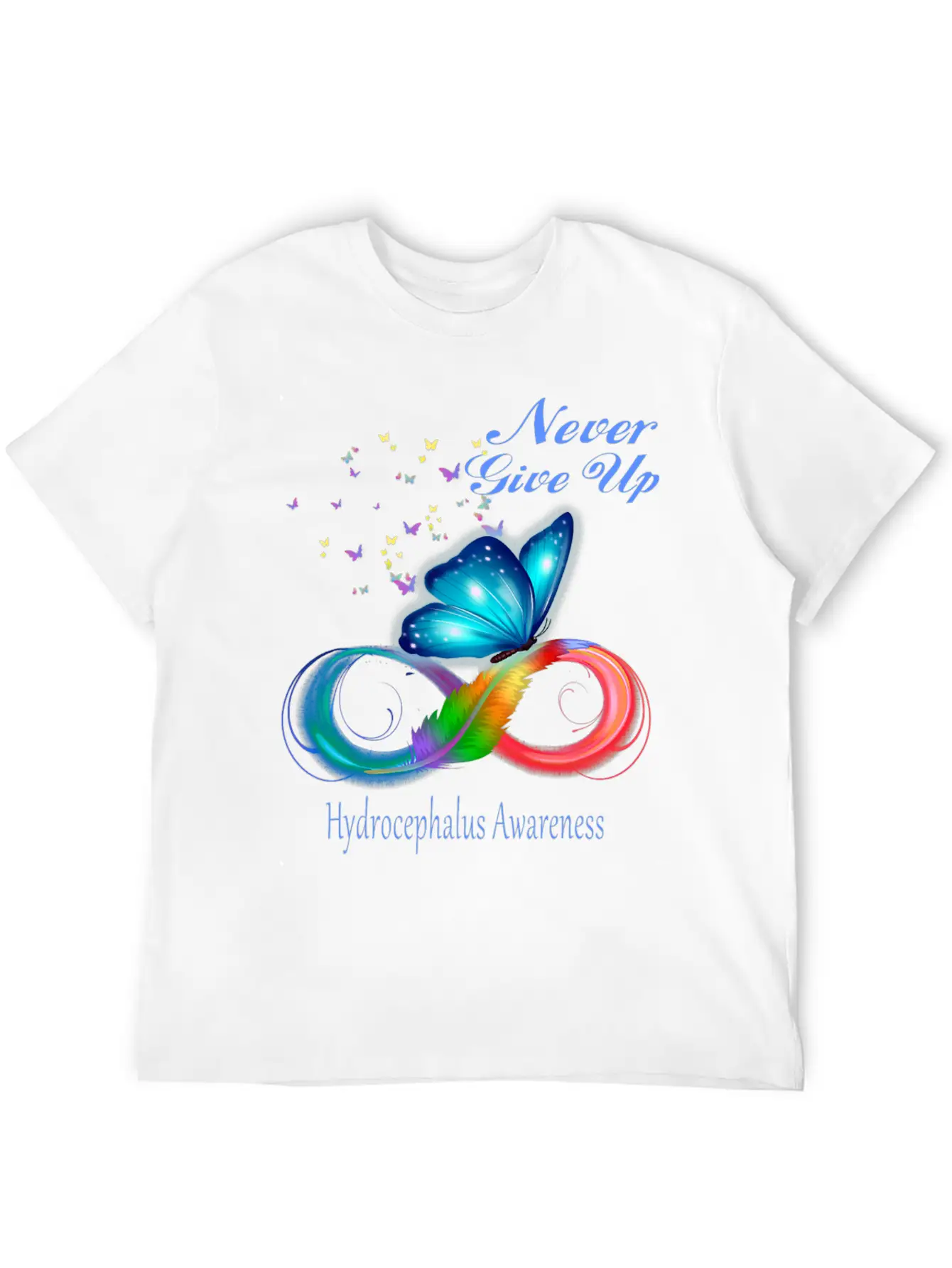 Butterfly Hydrocephalus Awareness Unisex Short Sleeve Soft Cotton T-Shirt – Casual Everyday Wear