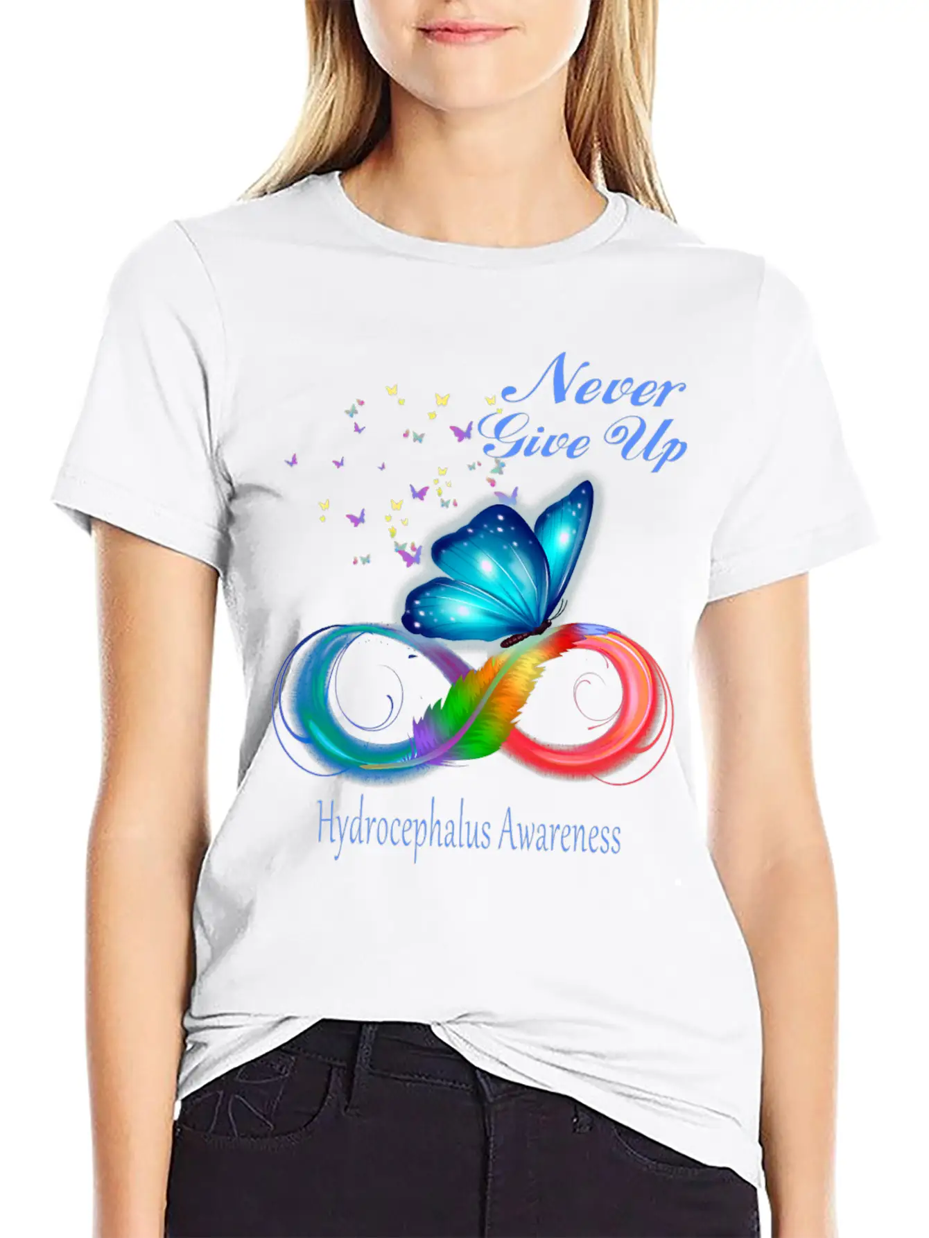 Butterfly Hydrocephalus Awareness Unisex Short Sleeve Soft Cotton T-Shirt – Casual Everyday Wear