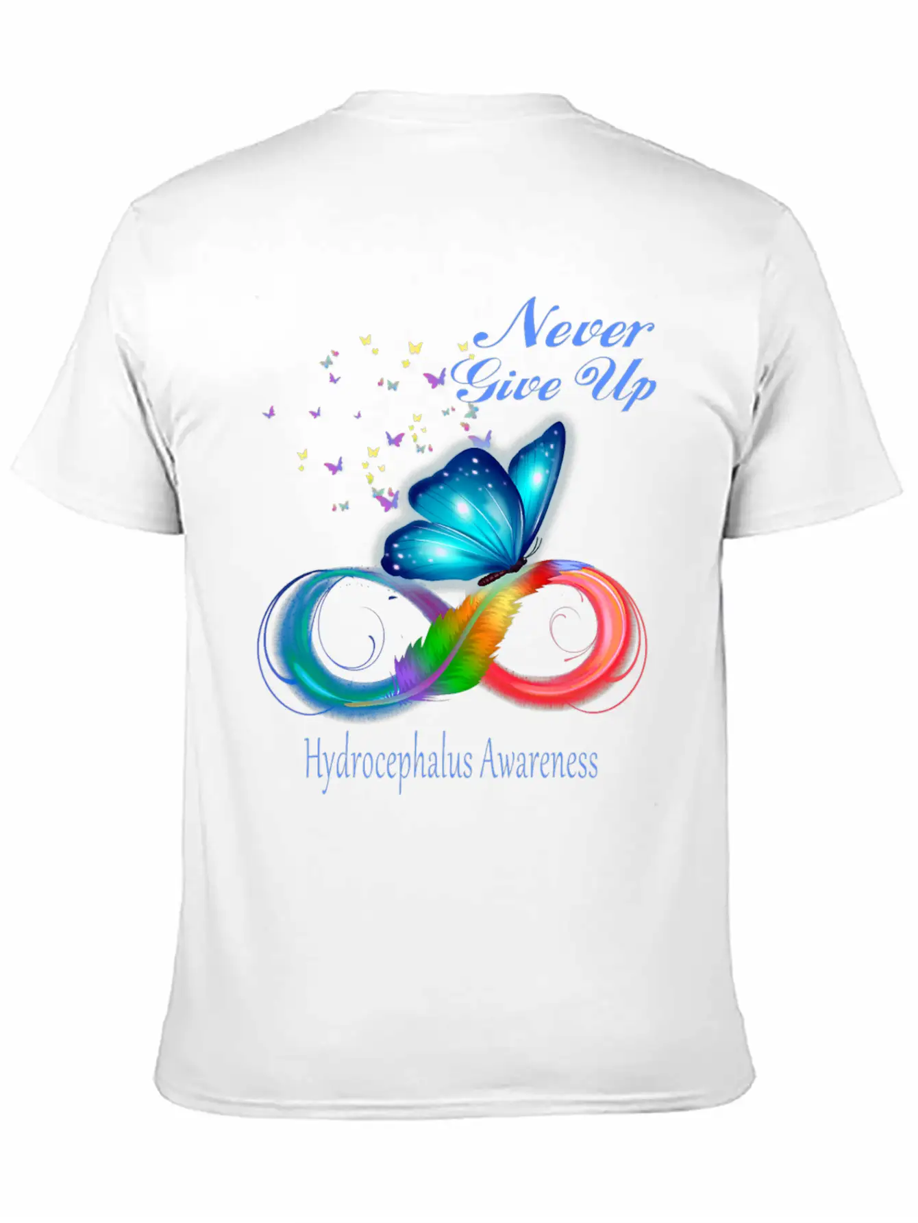Butterfly Hydrocephalus Awareness Unisex Short Sleeve Soft Cotton T-Shirt – Casual Everyday Wear