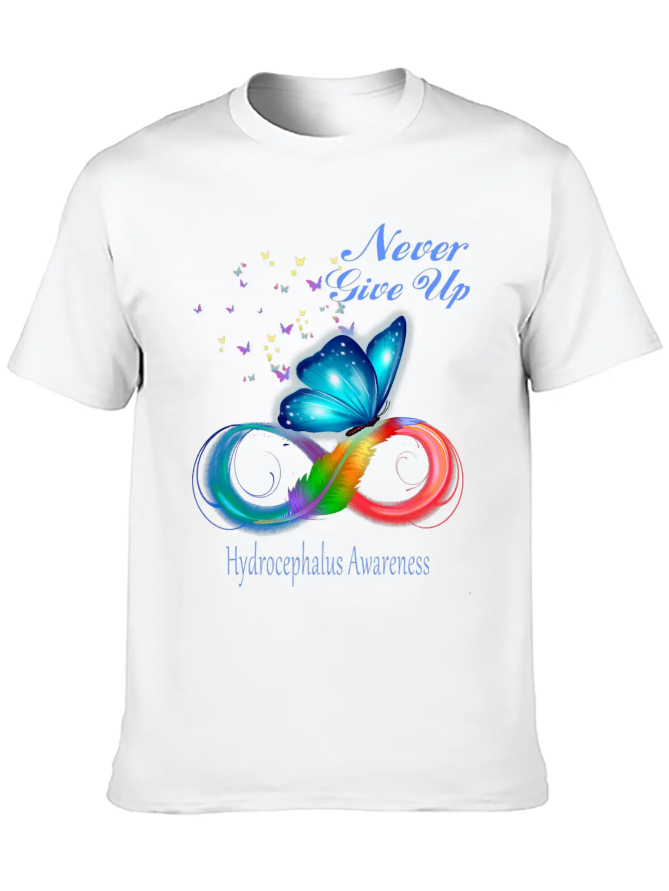 Butterfly Hydrocephalus Awareness Unisex Short Sleeve Soft Cotton T-Shirt – Casual Everyday Wear