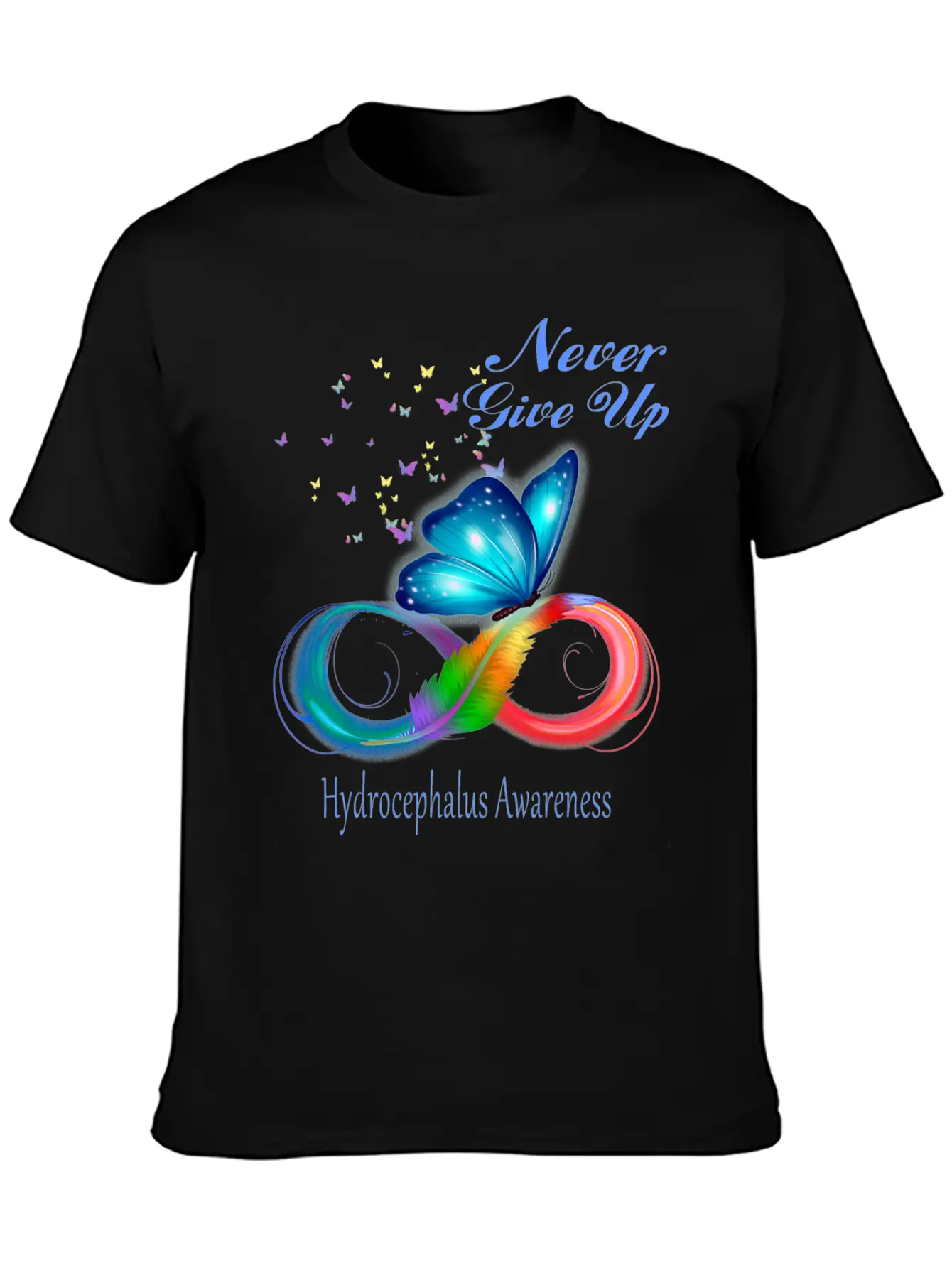 Butterfly Hydrocephalus Awareness Unisex Short Sleeve Soft Cotton T-Shirt – Casual Everyday Wear