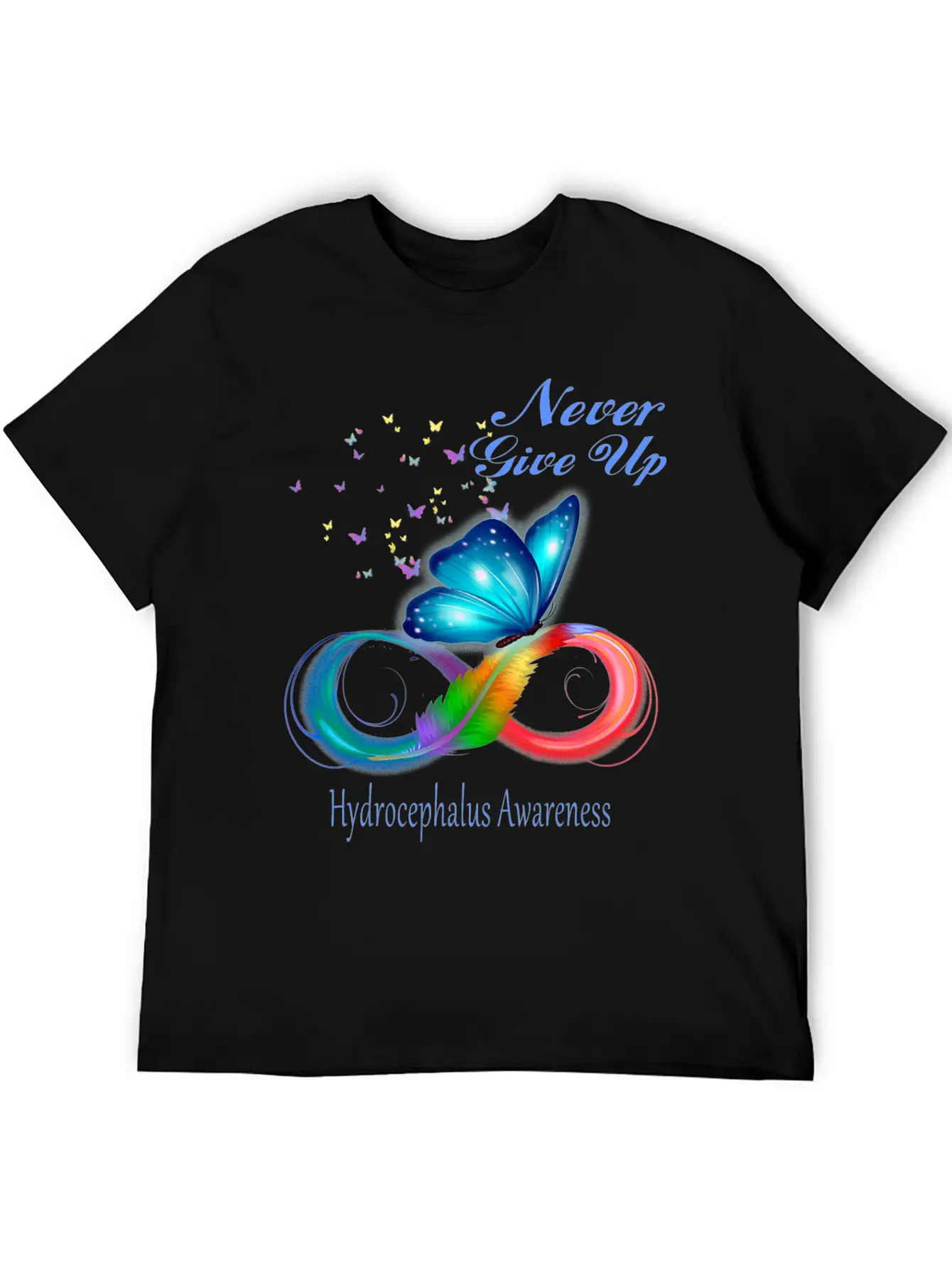 Butterfly Hydrocephalus Awareness Unisex Short Sleeve Soft Cotton T-Shirt – Casual Everyday Wear