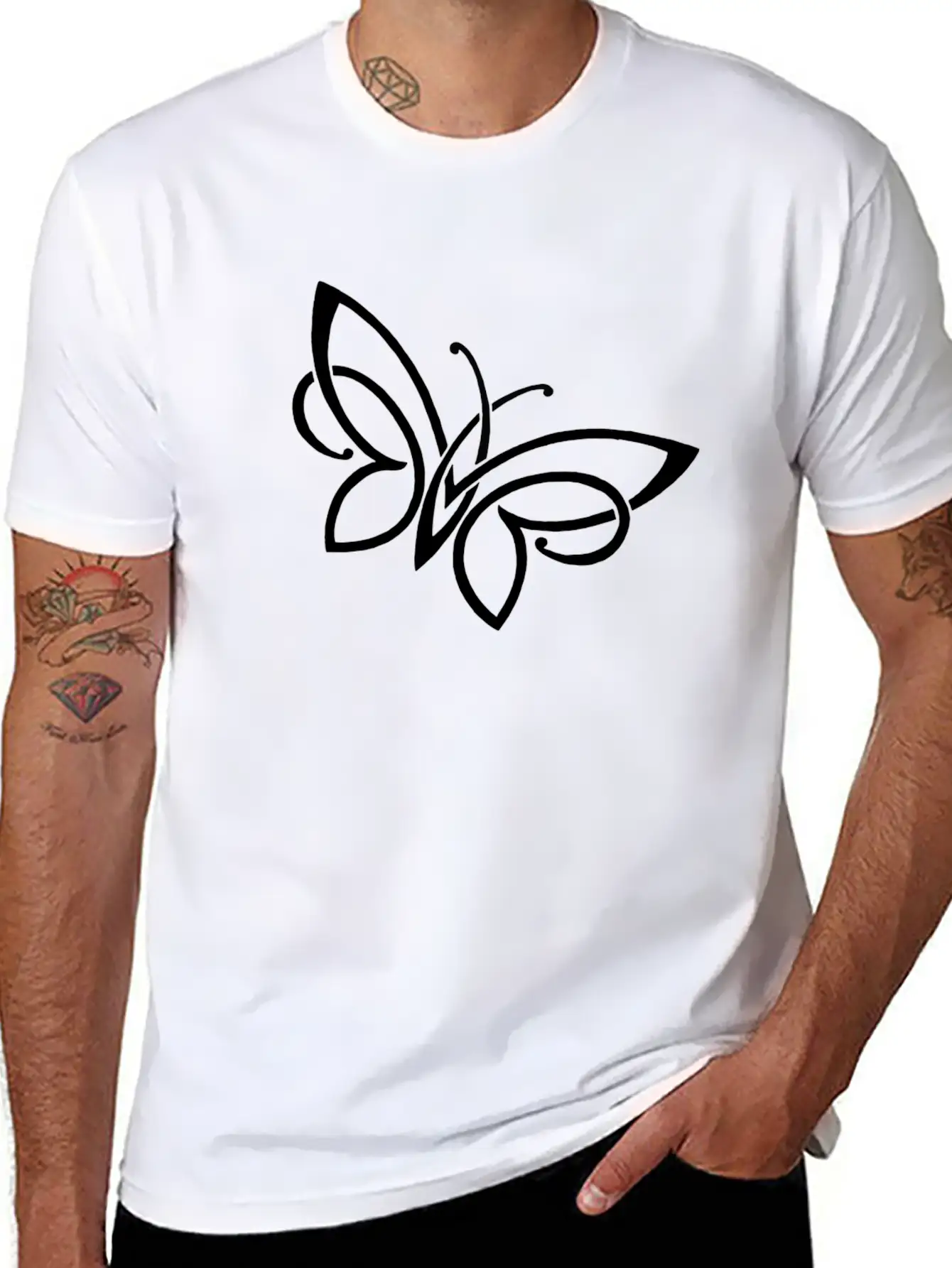 Butterfly Motiv Shirt Unisex Short Sleeve Soft Cotton T-Shirt – Casual Everyday Wear