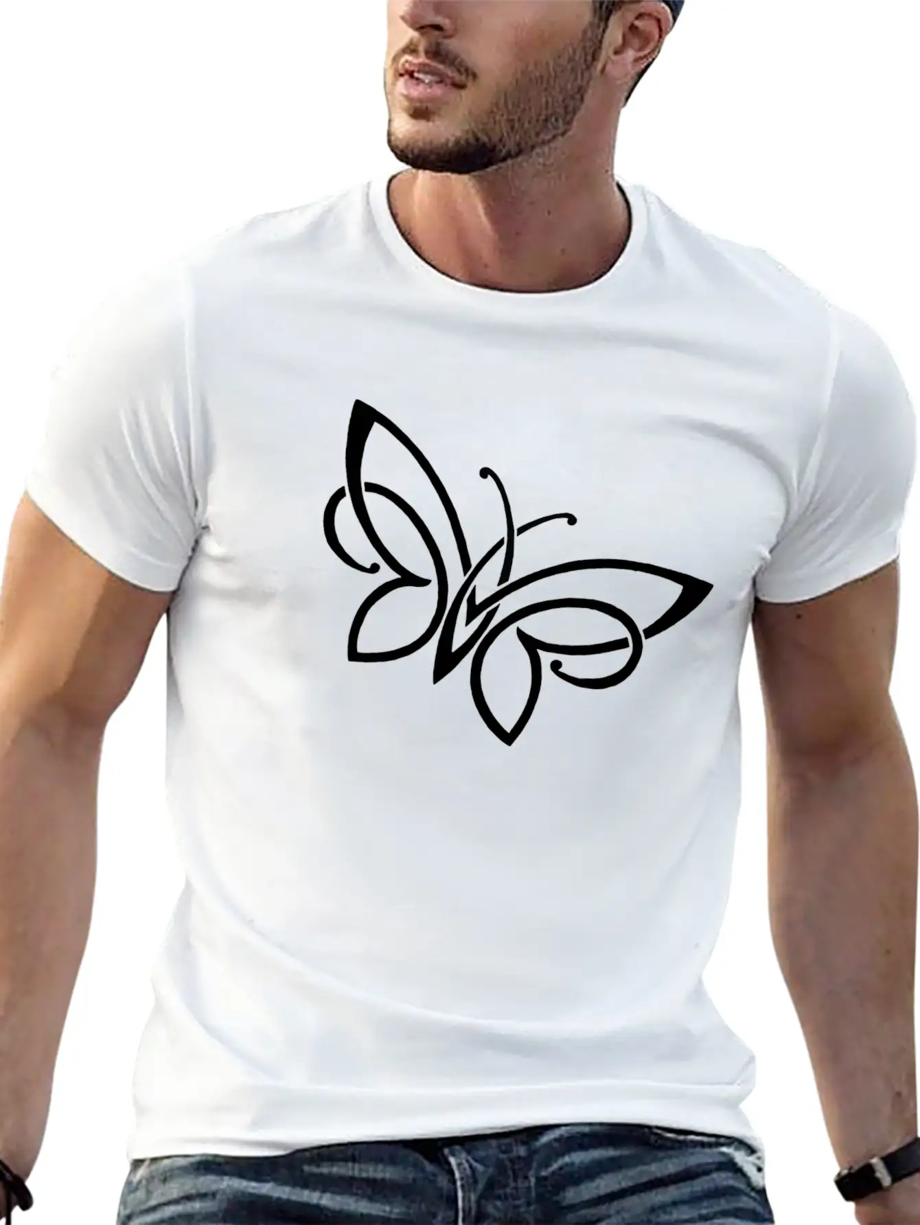 Butterfly Motiv Shirt Unisex Short Sleeve Soft Cotton T-Shirt – Casual Everyday Wear