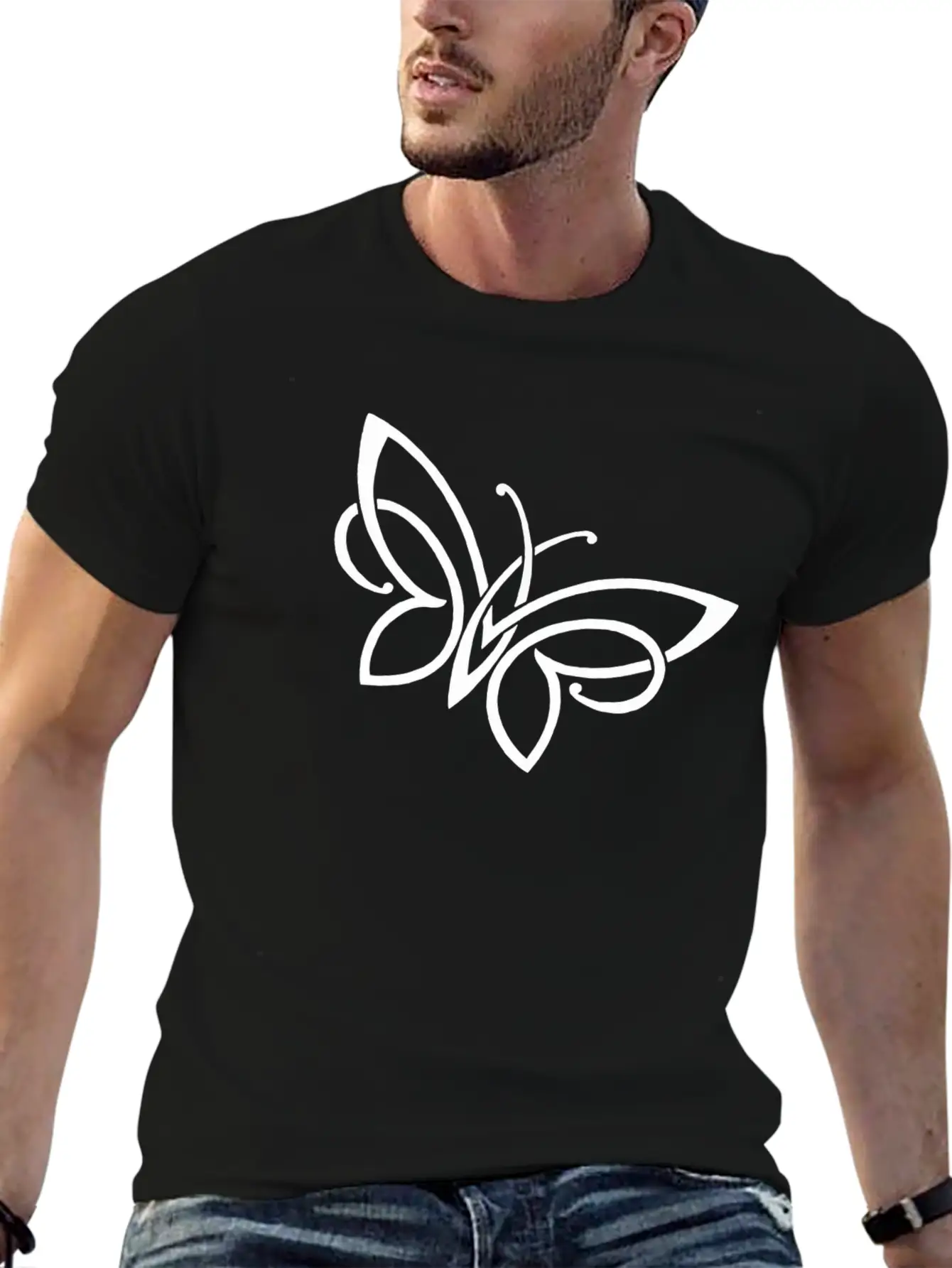 Butterfly Motiv Shirt Unisex Short Sleeve Soft Cotton T-Shirt – Casual Everyday Wear