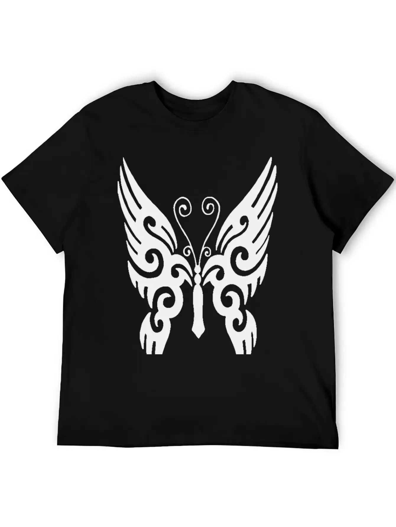 Butterfly Tribal Design Black Timeless Short Sleeve Tee – Comfy And Minimalist Design