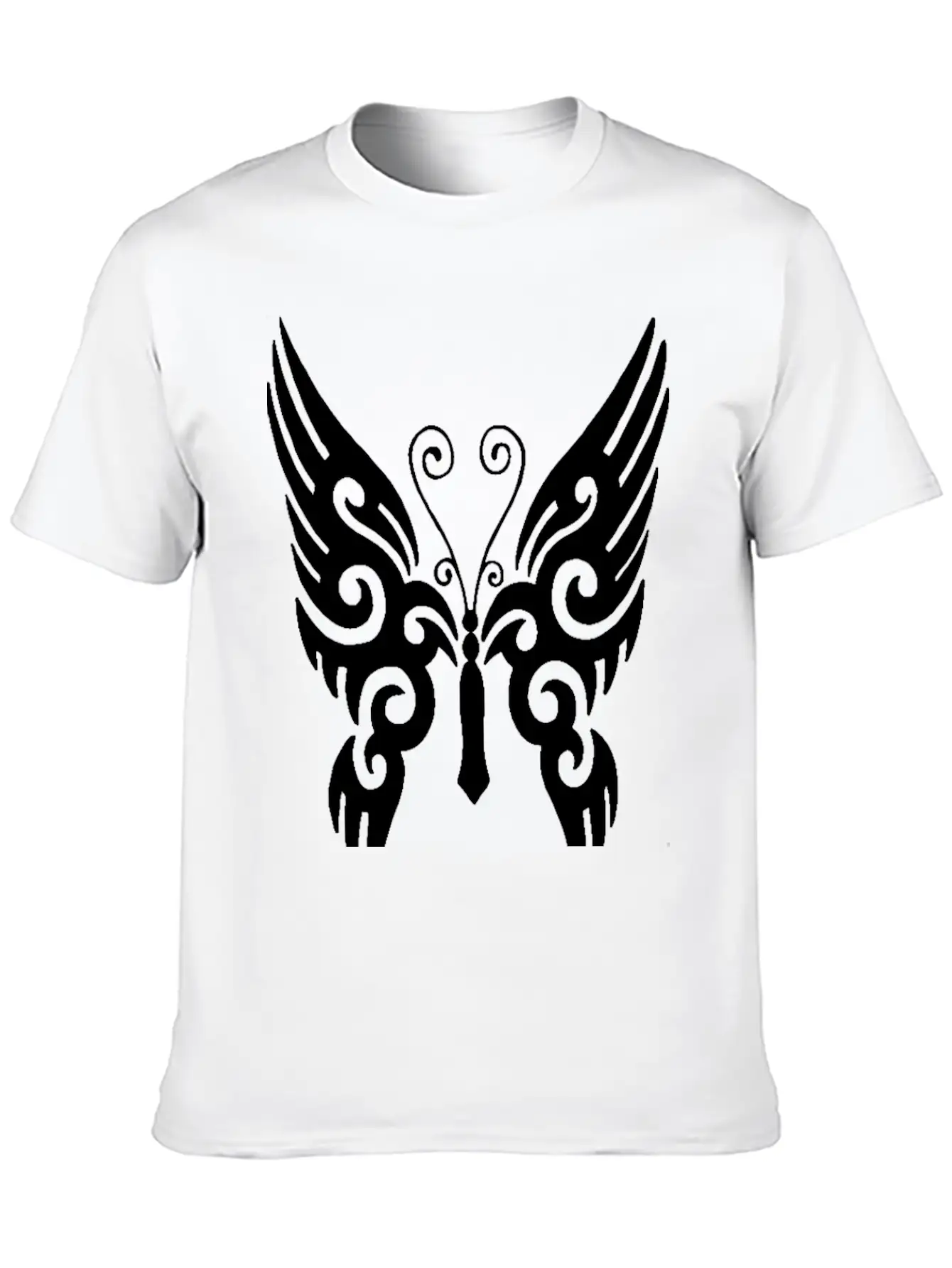 Butterfly Tribal Design Black Timeless Short Sleeve Tee – Comfy And Minimalist Design