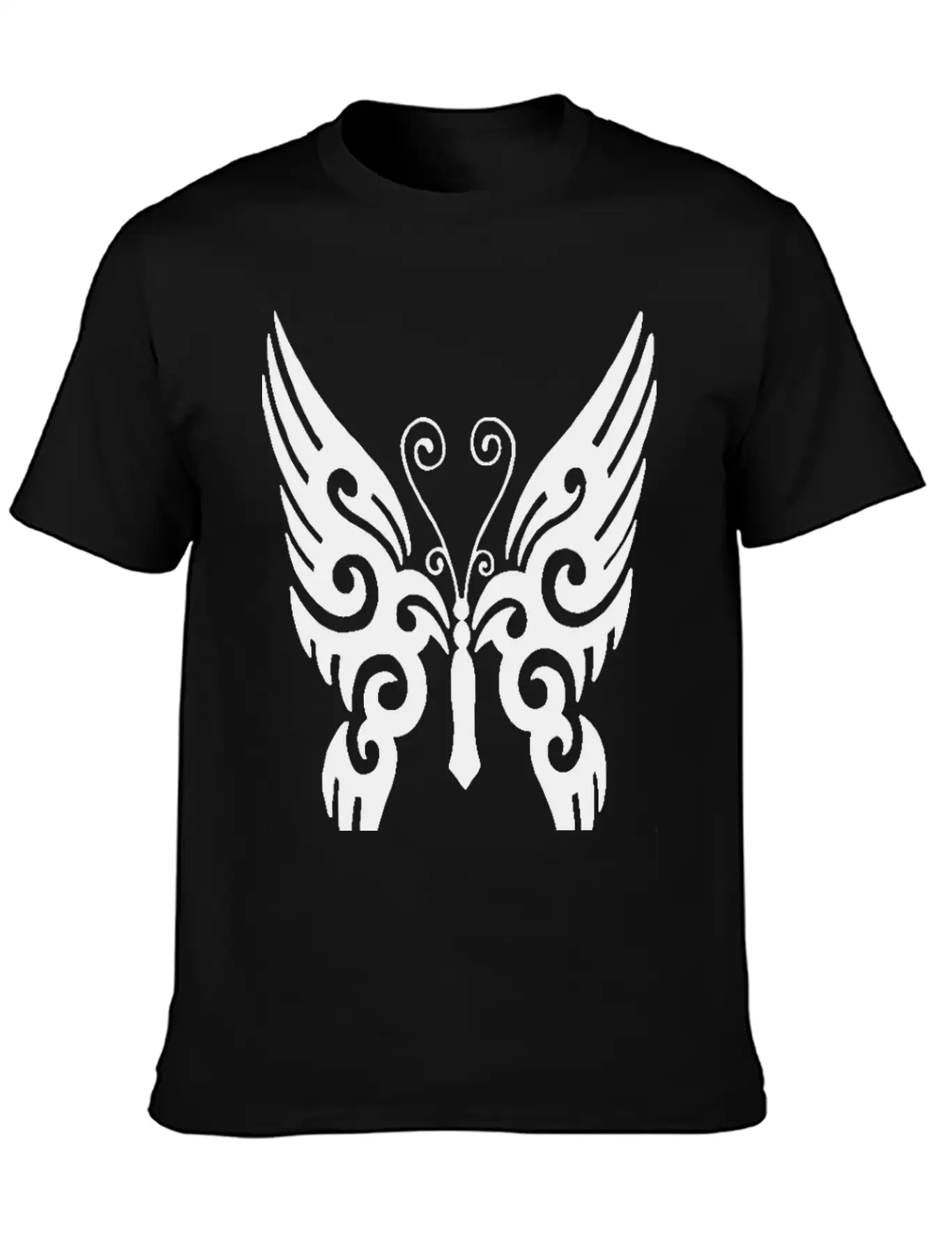 Butterfly Tribal Design Black Timeless Short Sleeve Tee – Comfy And Minimalist Design