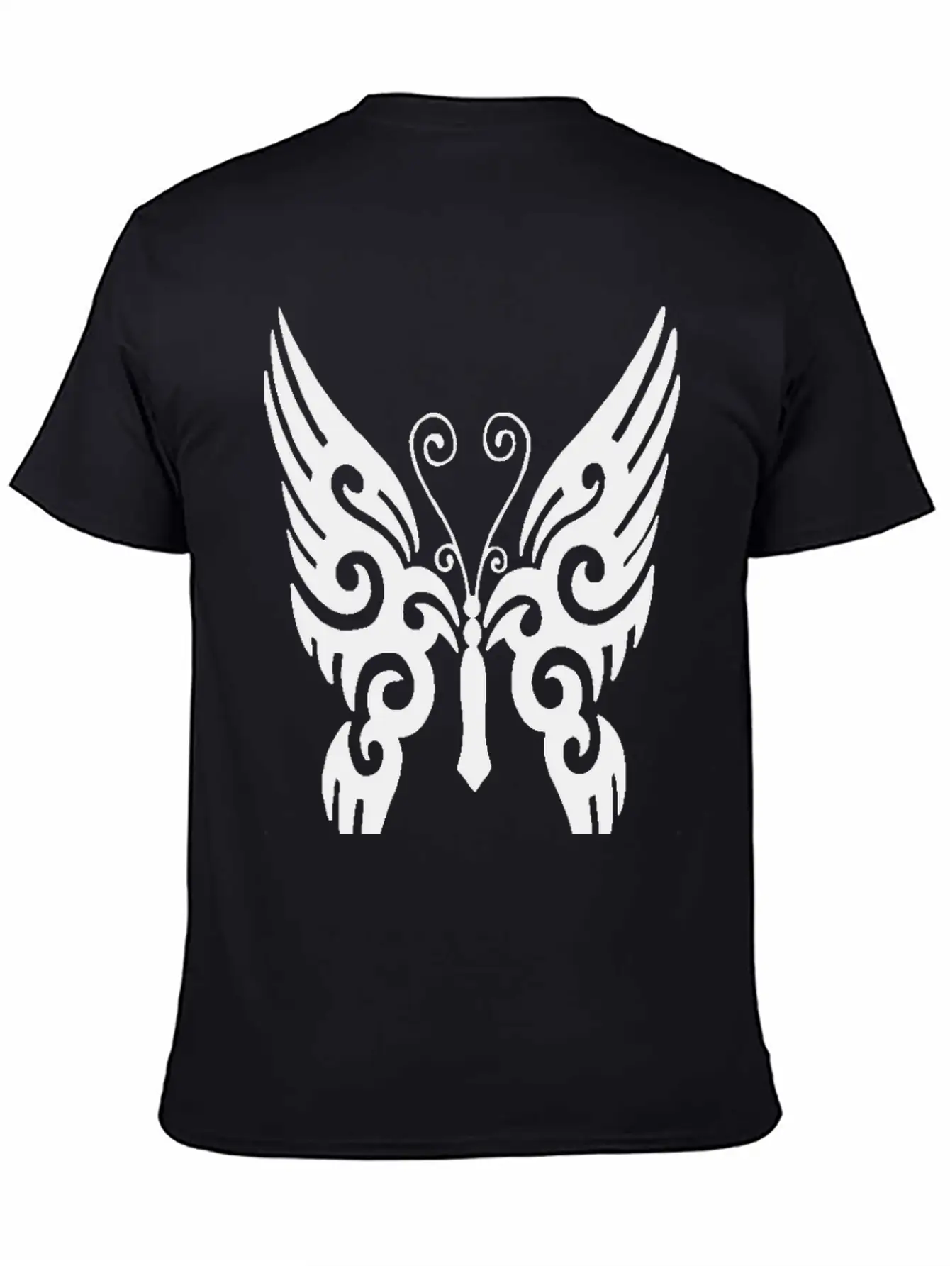 Butterfly Tribal Design Black Timeless Short Sleeve Tee – Comfy And Minimalist Design
