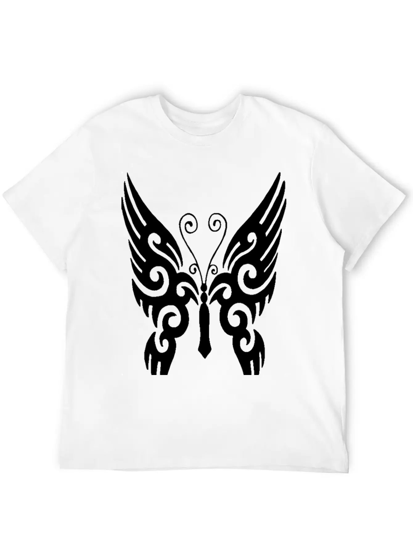 Butterfly Tribal Design Black Timeless Short Sleeve Tee – Comfy And Minimalist Design