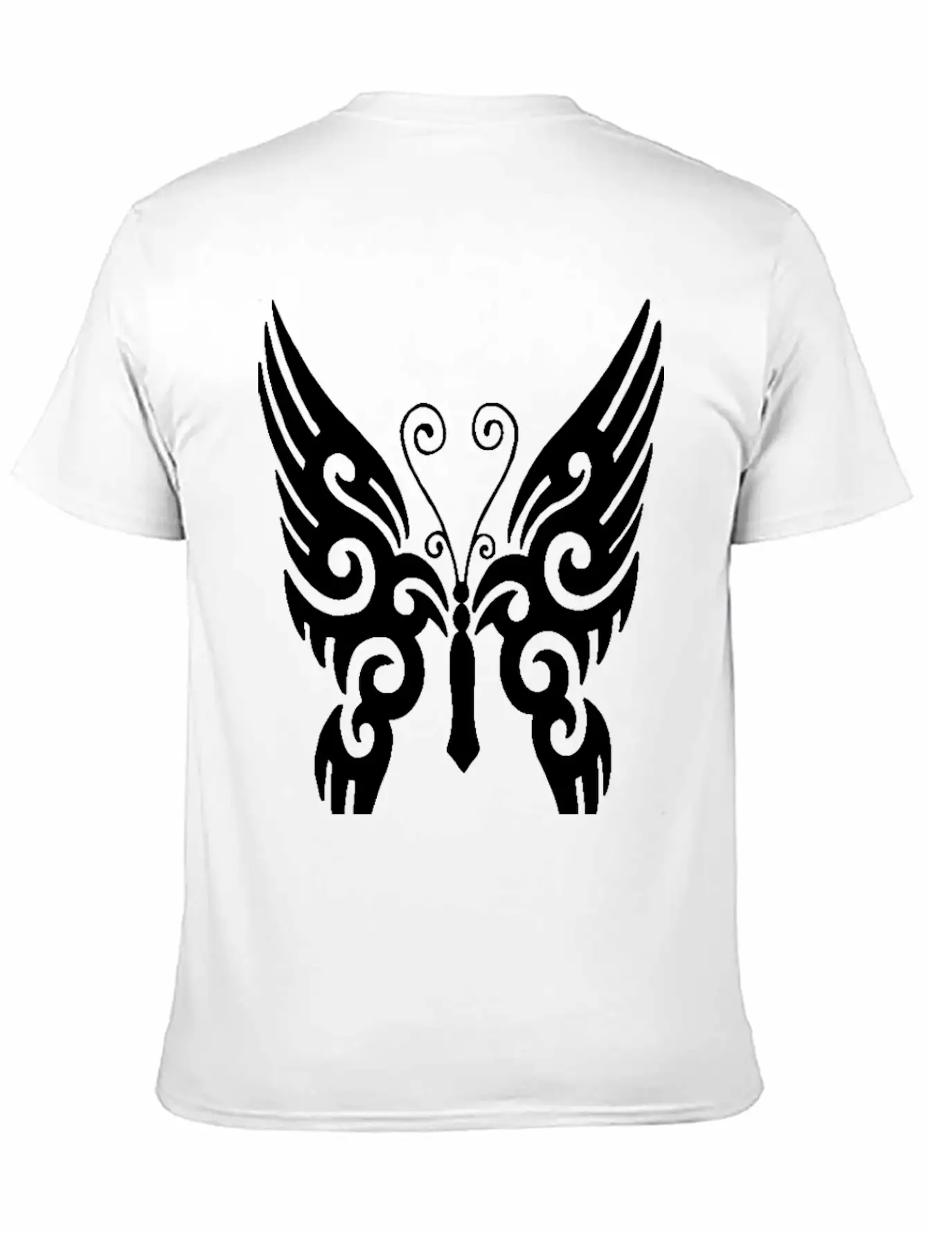 Butterfly Tribal Design Black Timeless Short Sleeve Tee – Comfy And Minimalist Design