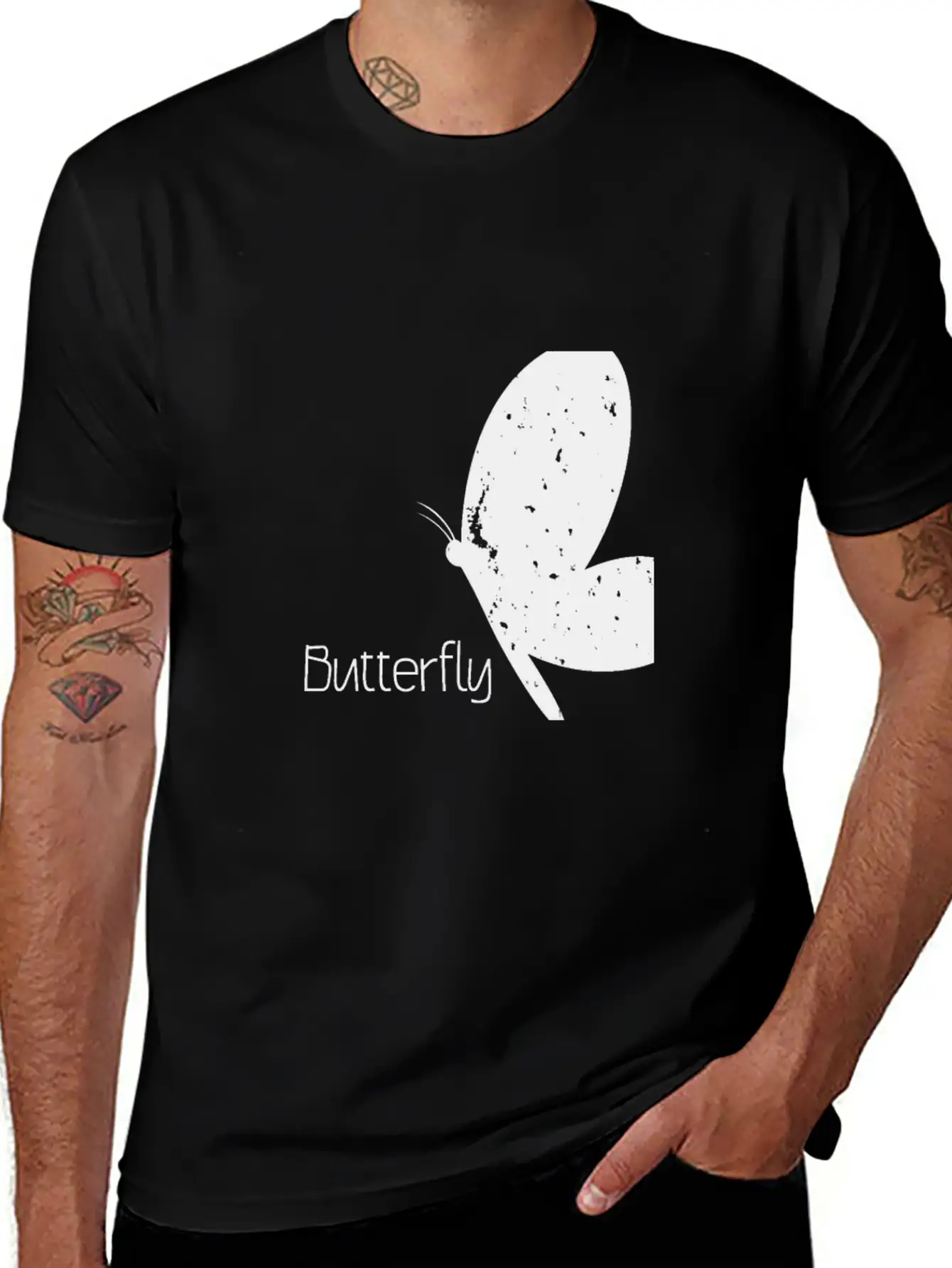 Butterfly With Lettering Butterfly Timeless Short Sleeve Tee – Comfy And Minimalist Design