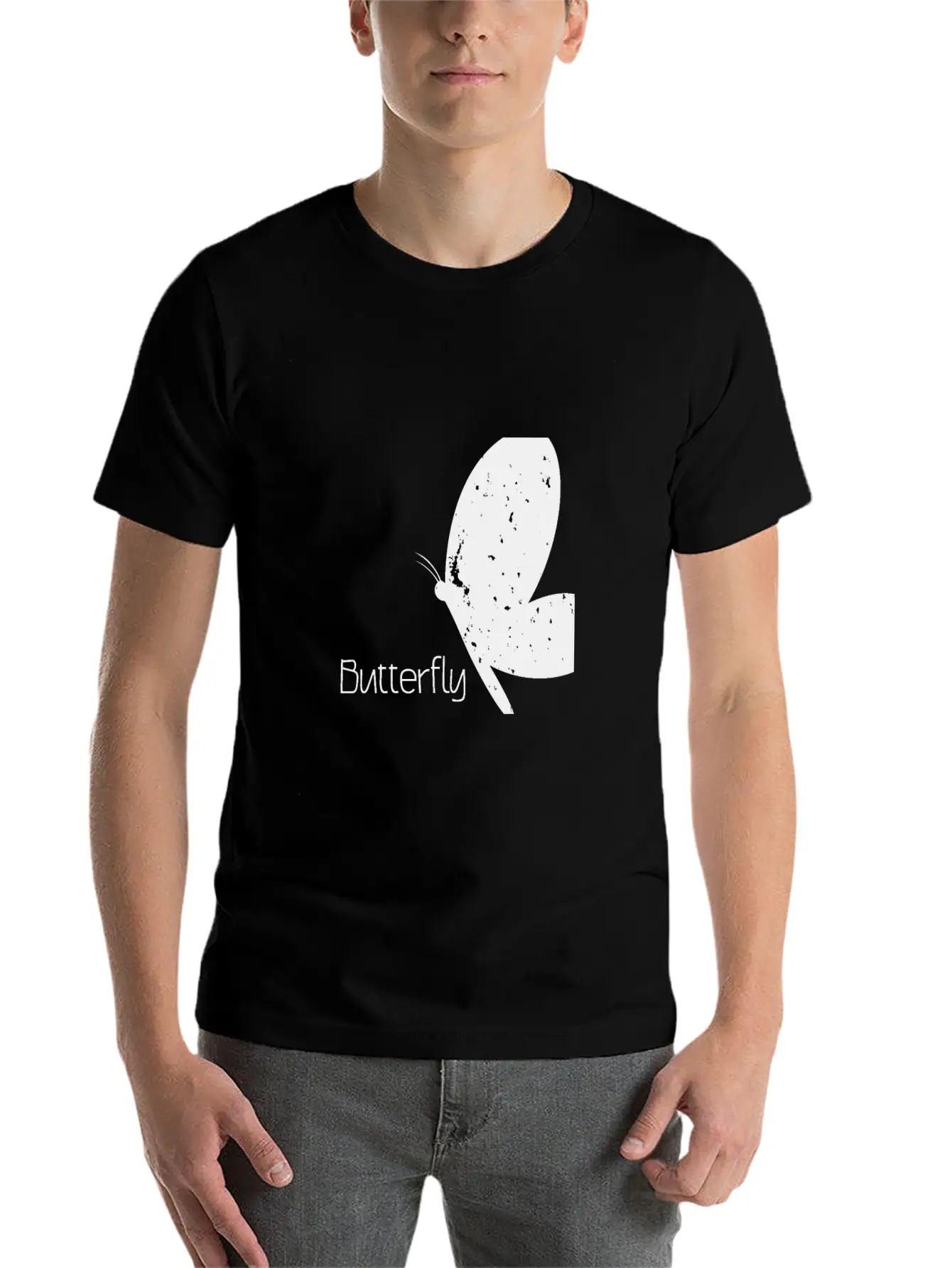 Butterfly With Lettering Butterfly Timeless Short Sleeve Tee – Comfy And Minimalist Design