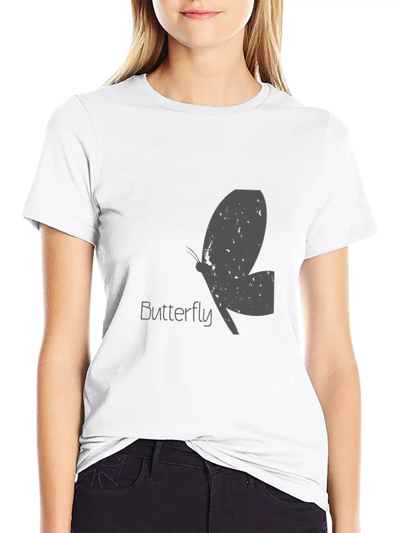 Butterfly With Lettering Butterfly Timeless Short Sleeve Tee – Comfy And Minimalist Design