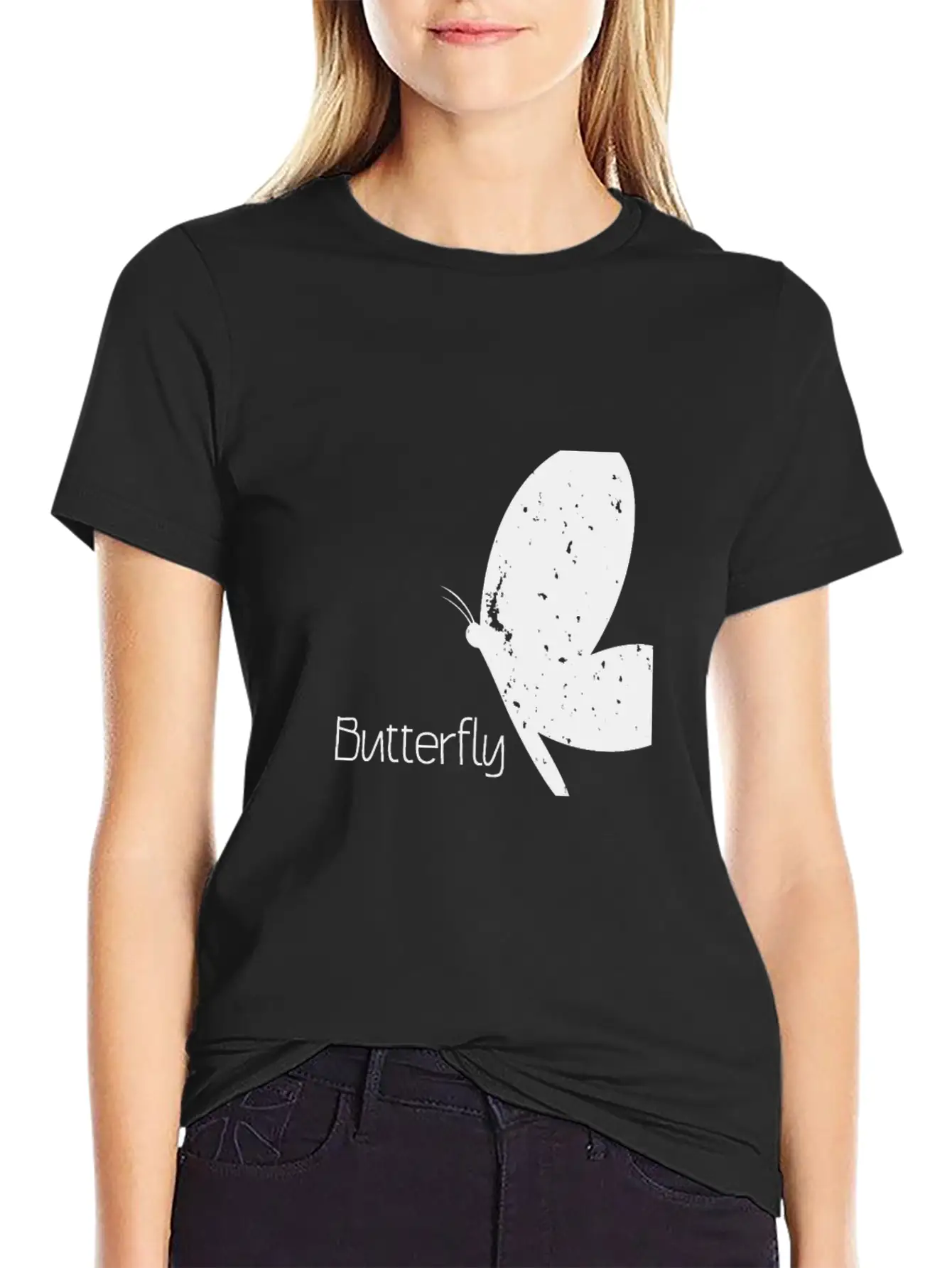 Butterfly With Lettering Butterfly Timeless Short Sleeve Tee – Comfy And Minimalist Design