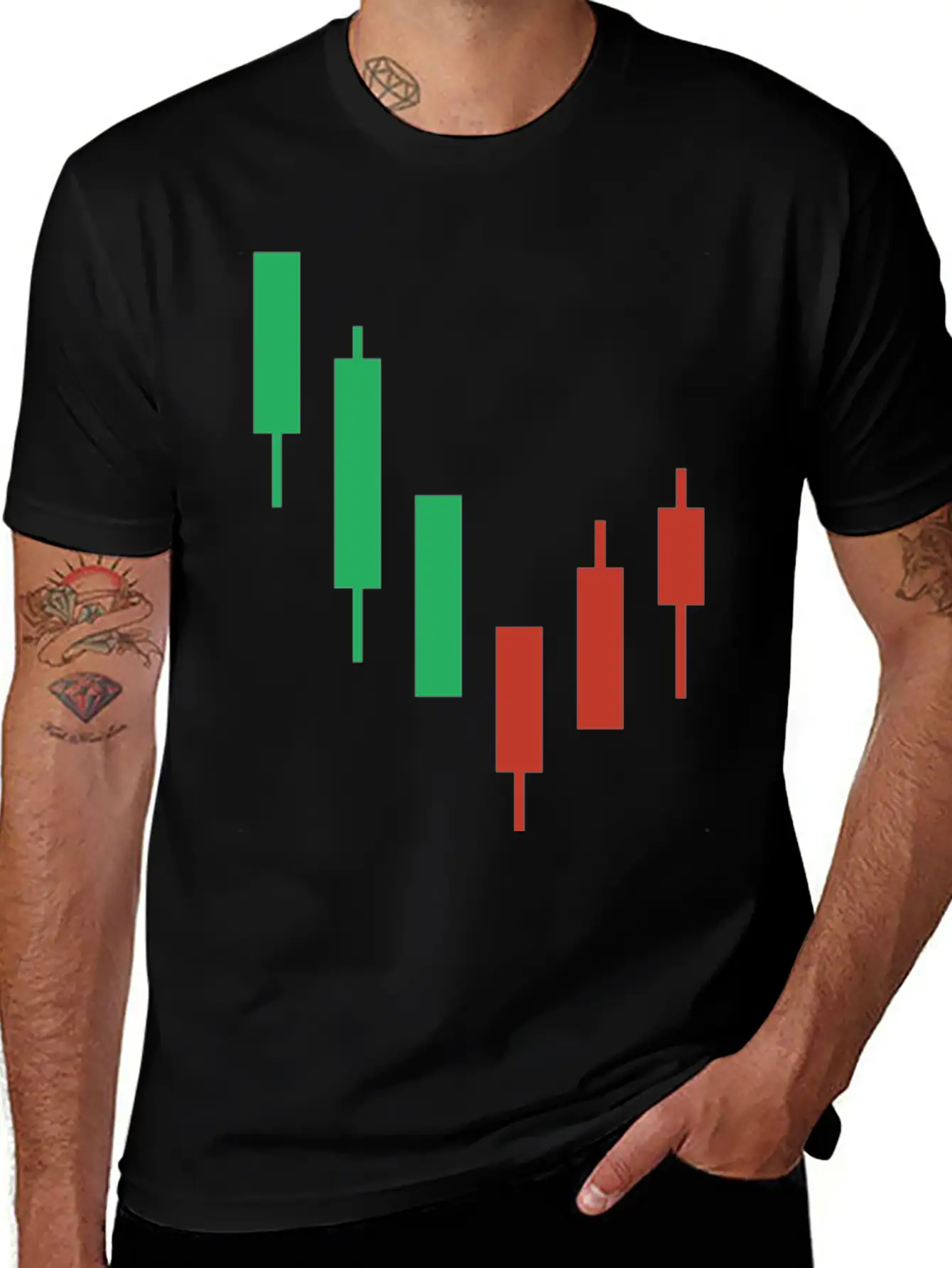 Buy The Dip Bitcoin Candlestick Chart Unisex Short Sleeve Soft Cotton T-Shirt – Casual Everyday Wear