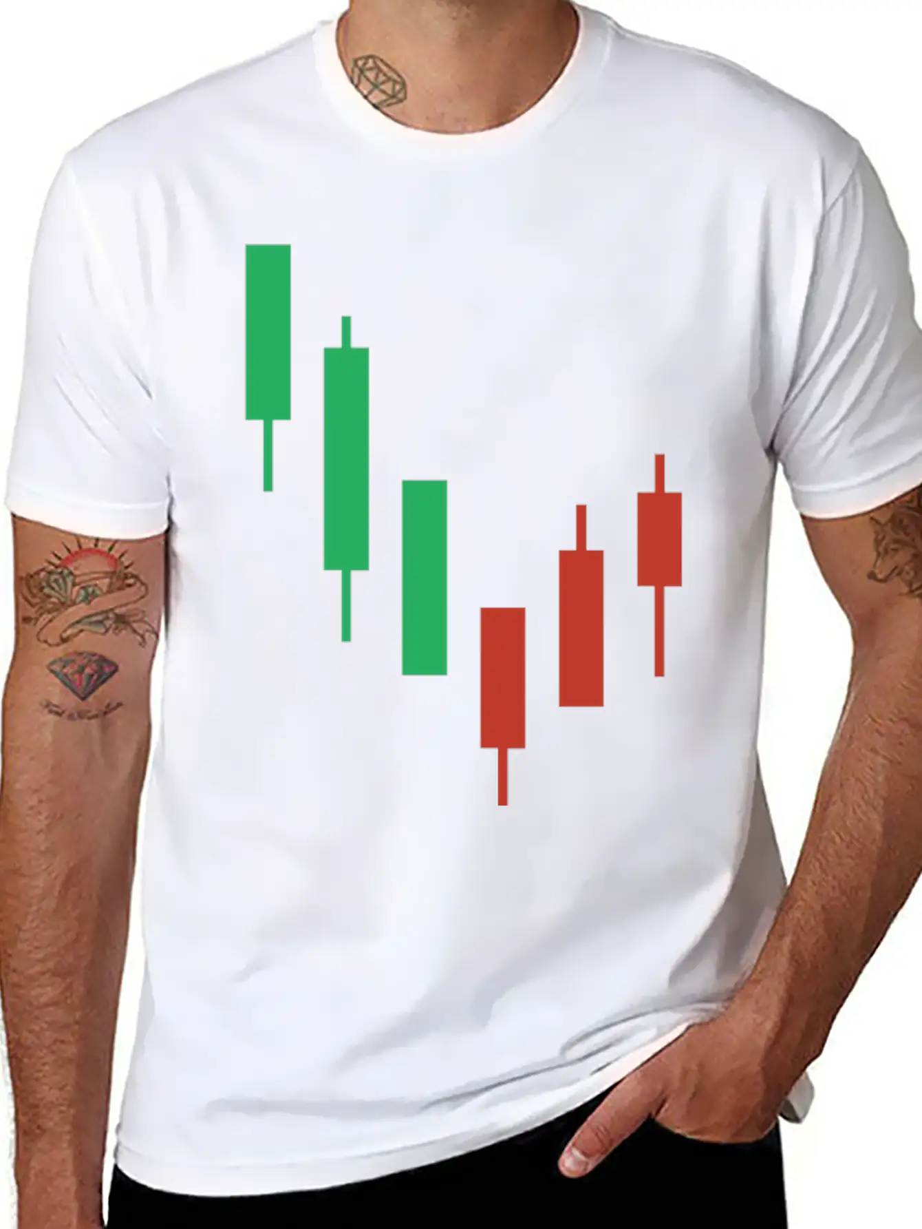 Buy The Dip Bitcoin Candlestick Chart Unisex Short Sleeve Soft Cotton T-Shirt – Casual Everyday Wear