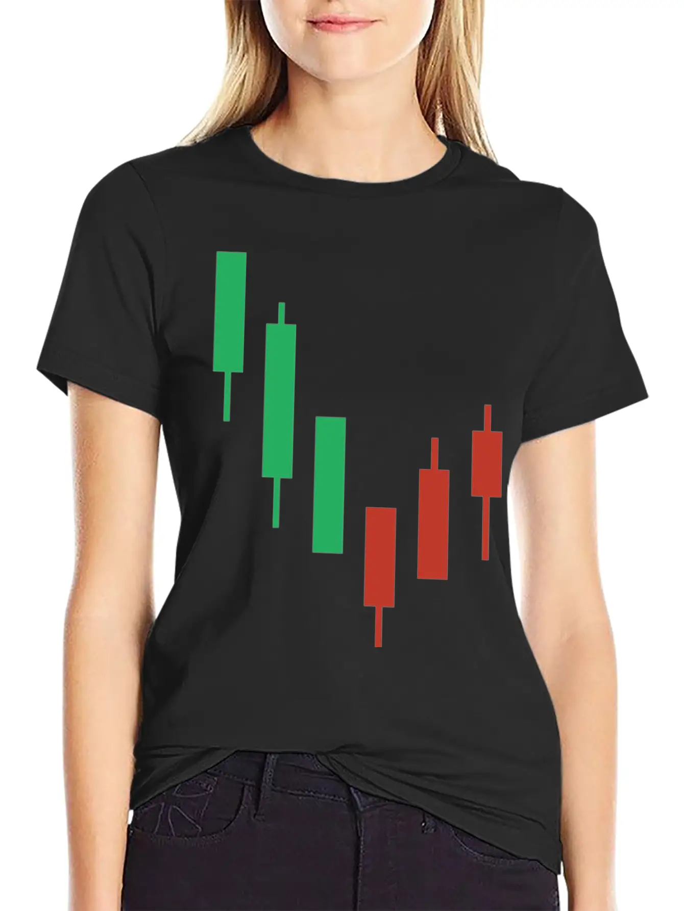 Buy The Dip Bitcoin Candlestick Chart Unisex Short Sleeve Soft Cotton T-Shirt – Casual Everyday Wear