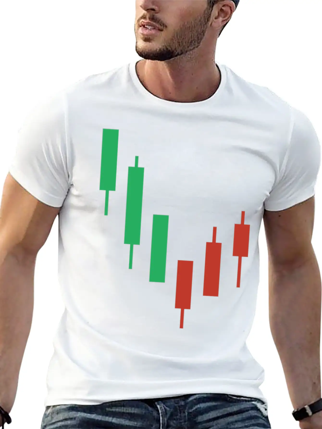 Buy The Dip Bitcoin Candlestick Chart Unisex Short Sleeve Soft Cotton T-Shirt – Casual Everyday Wear
