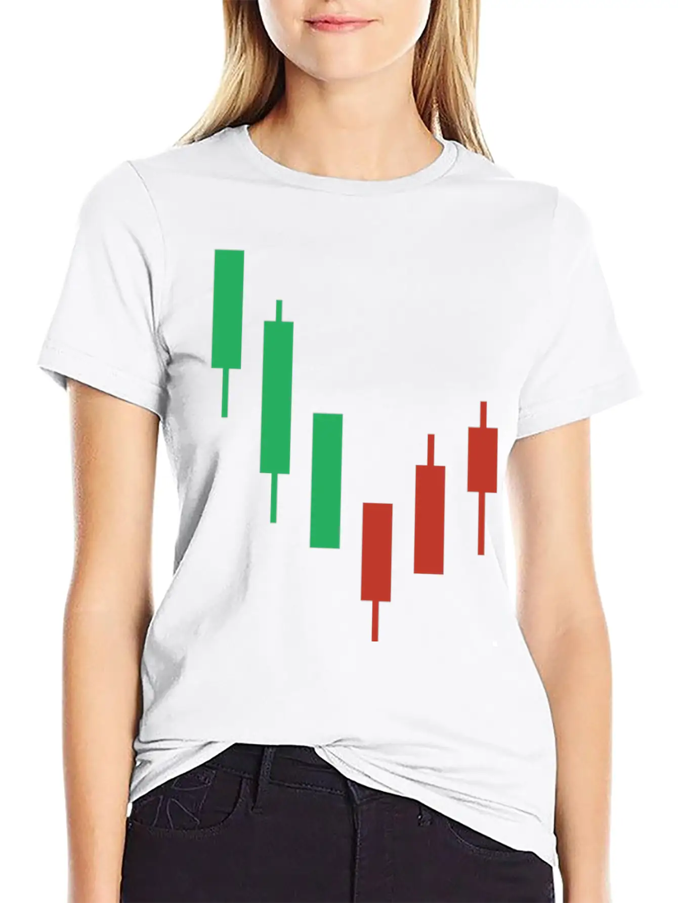 Buy The Dip Bitcoin Candlestick Chart Unisex Short Sleeve Soft Cotton T-Shirt – Casual Everyday Wear