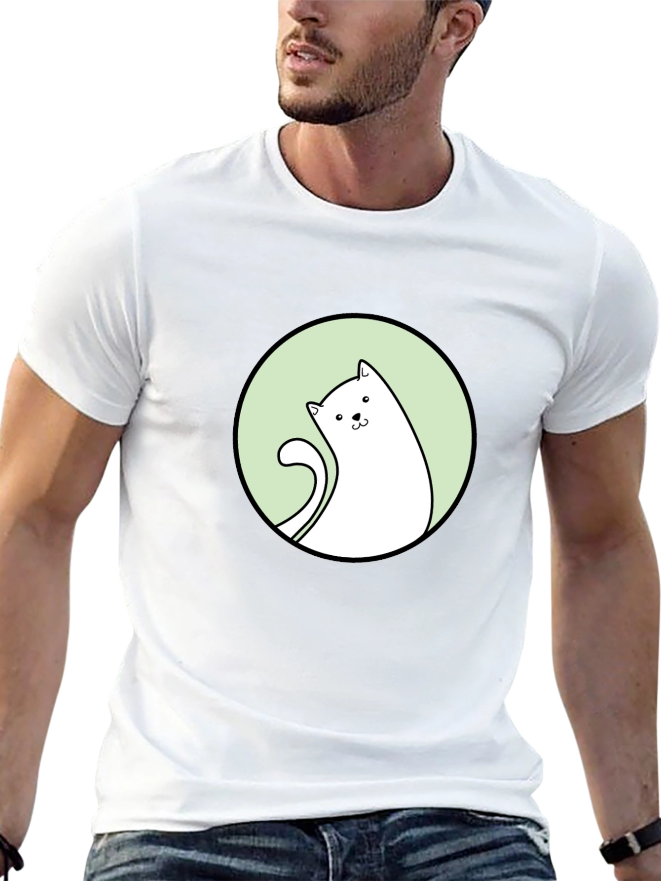 Cat Graphic Tee - Black T-Shirt