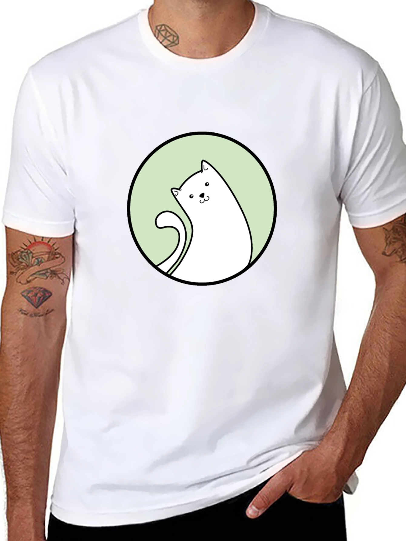 Cat Graphic Tee - Black T-Shirt