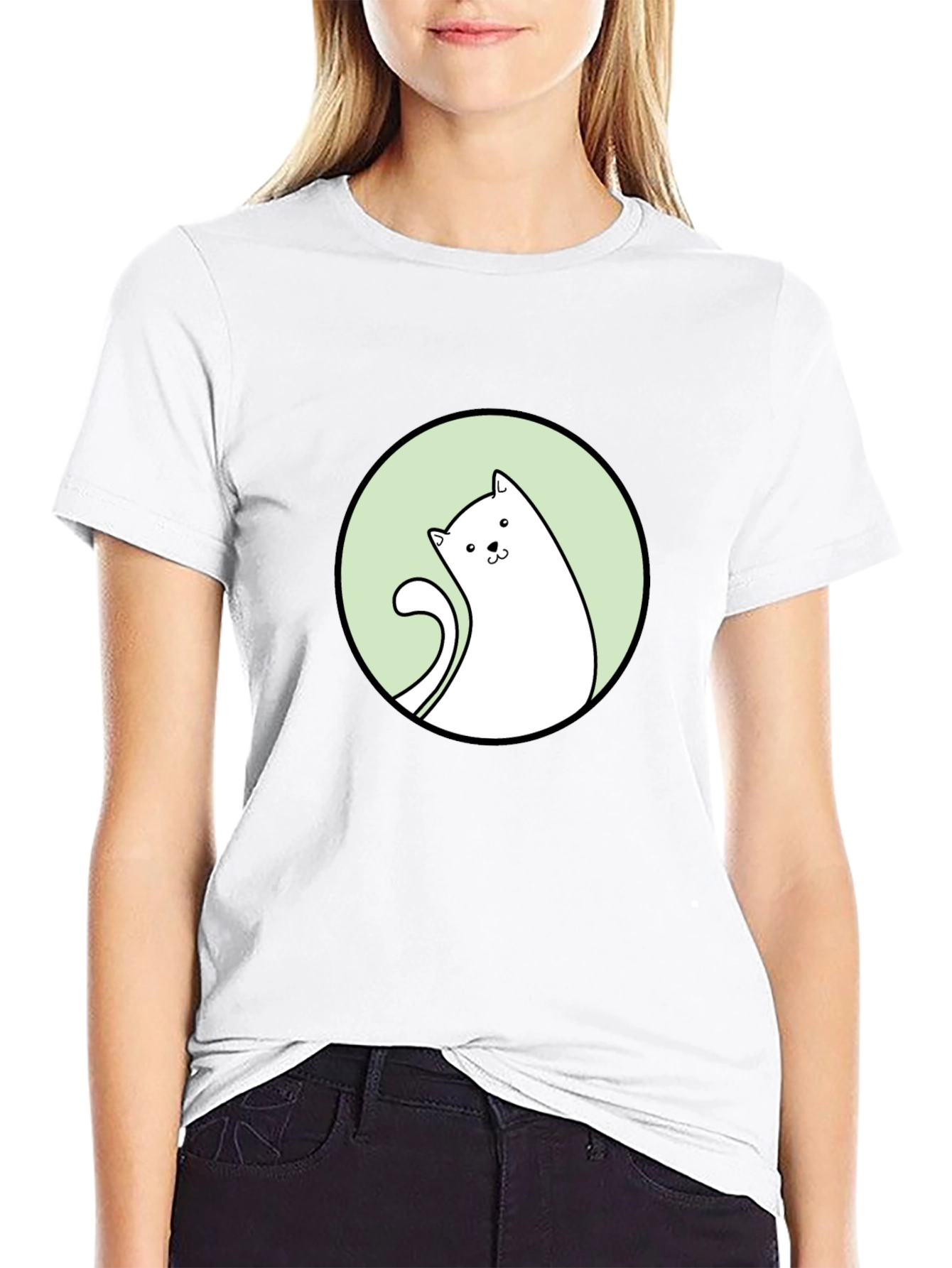 Cat Graphic Tee - Black T-Shirt