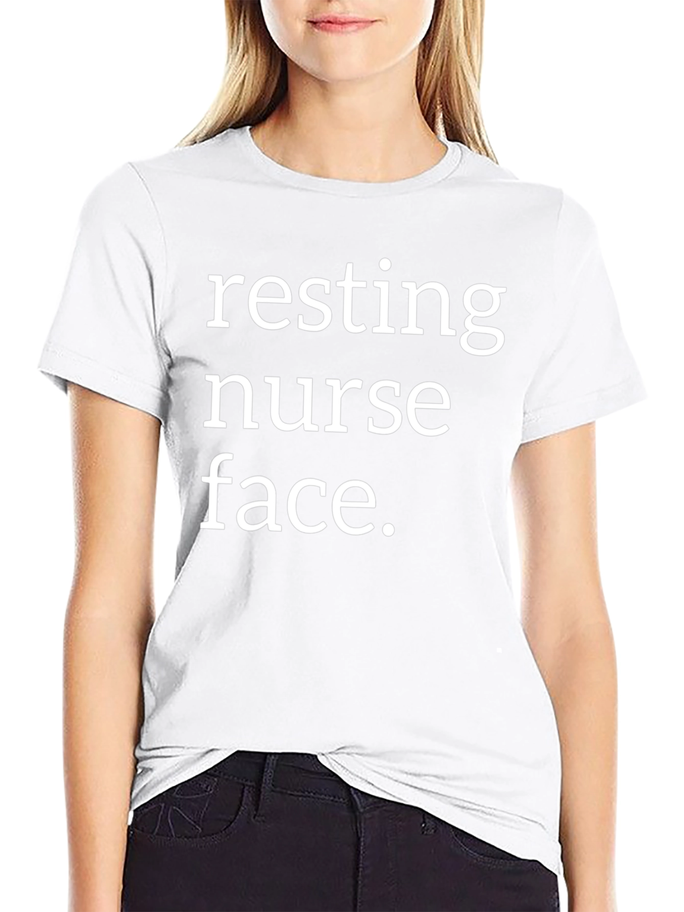 Resting Nurse Face Graphic Tee - Black T-Shirt