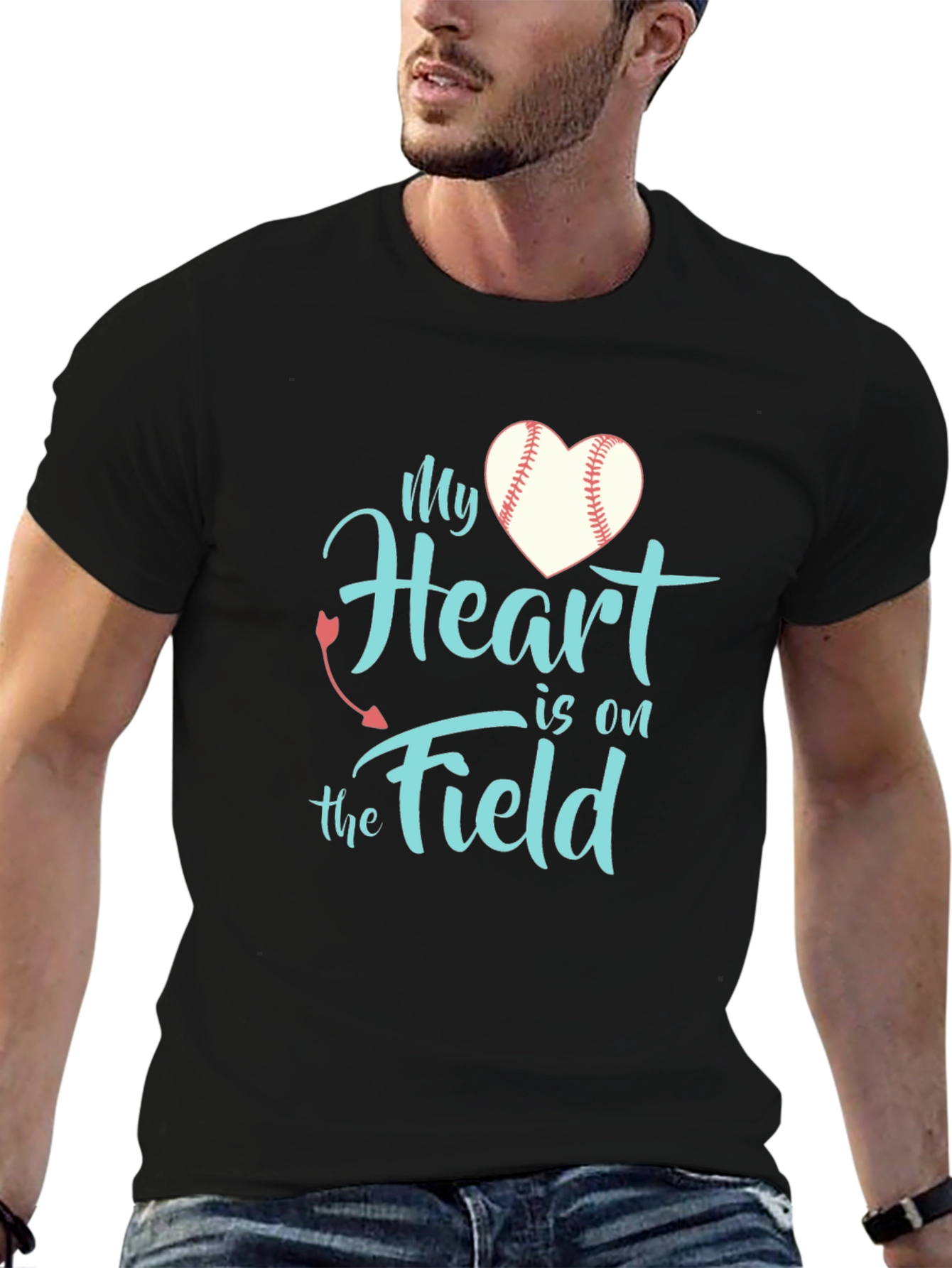 My Heart is on the Field Baseball T-Shirt