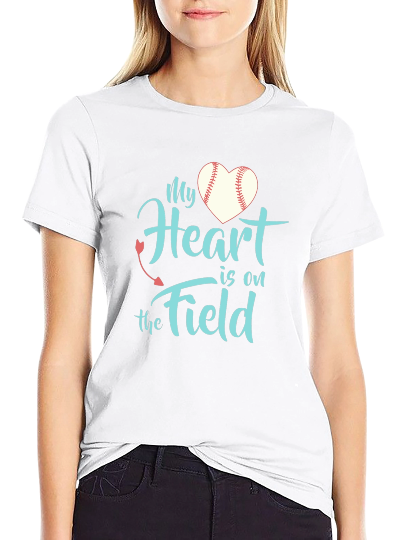 My Heart is on the Field Baseball T-Shirt