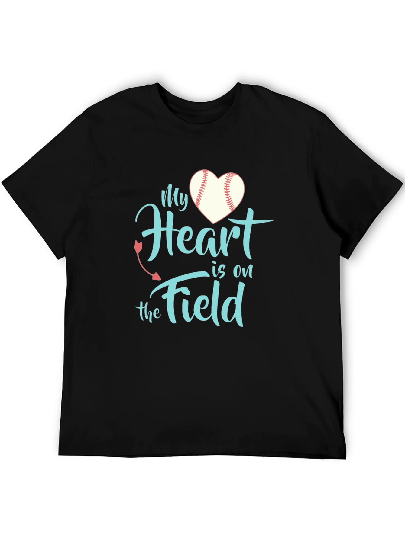My Heart is on the Field Baseball T-Shirt