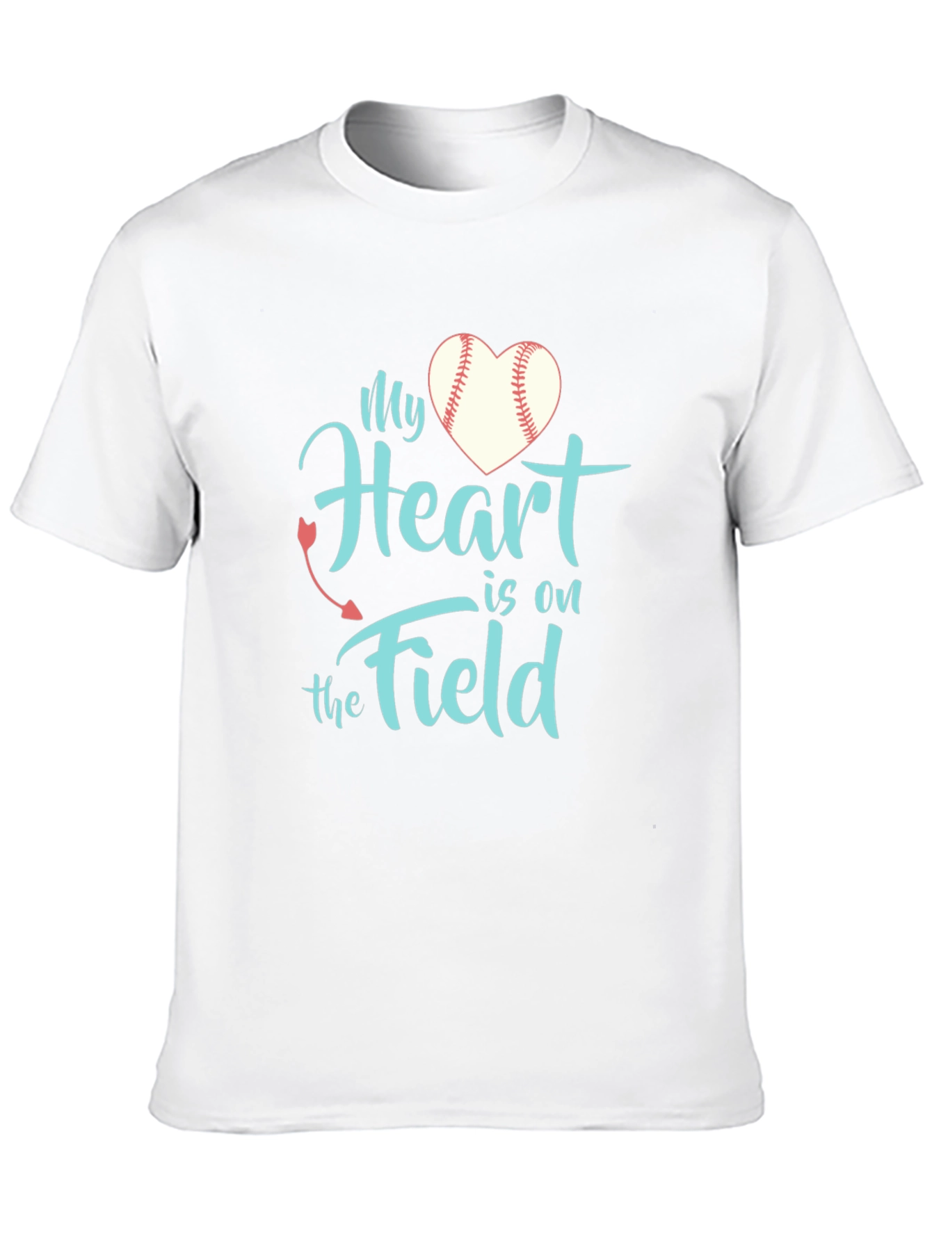 My Heart is on the Field Baseball T-Shirt