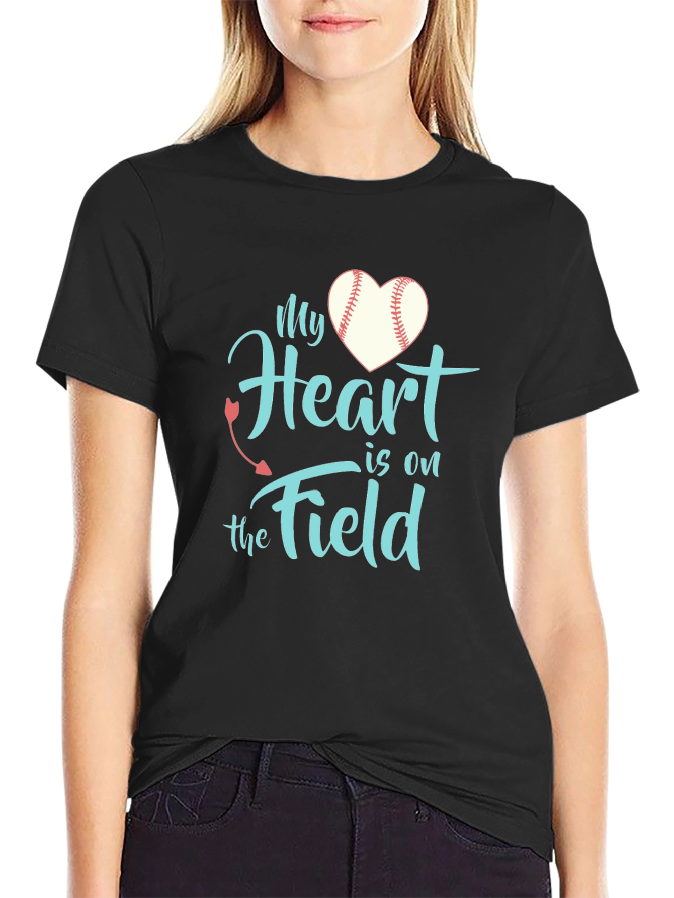 My Heart is on the Field Baseball T-Shirt