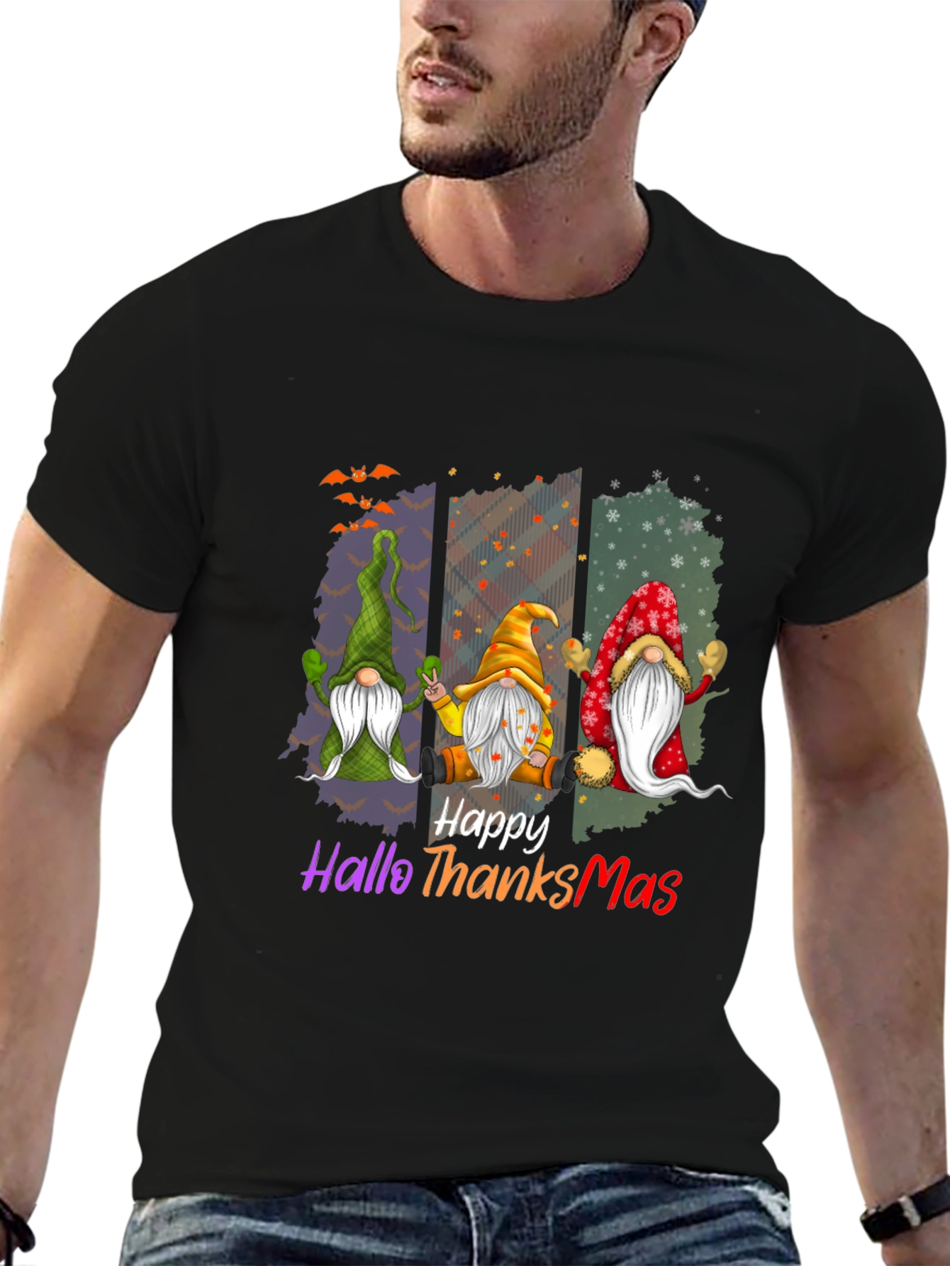 Happy HalloThanksMas Gnome T-Shirt