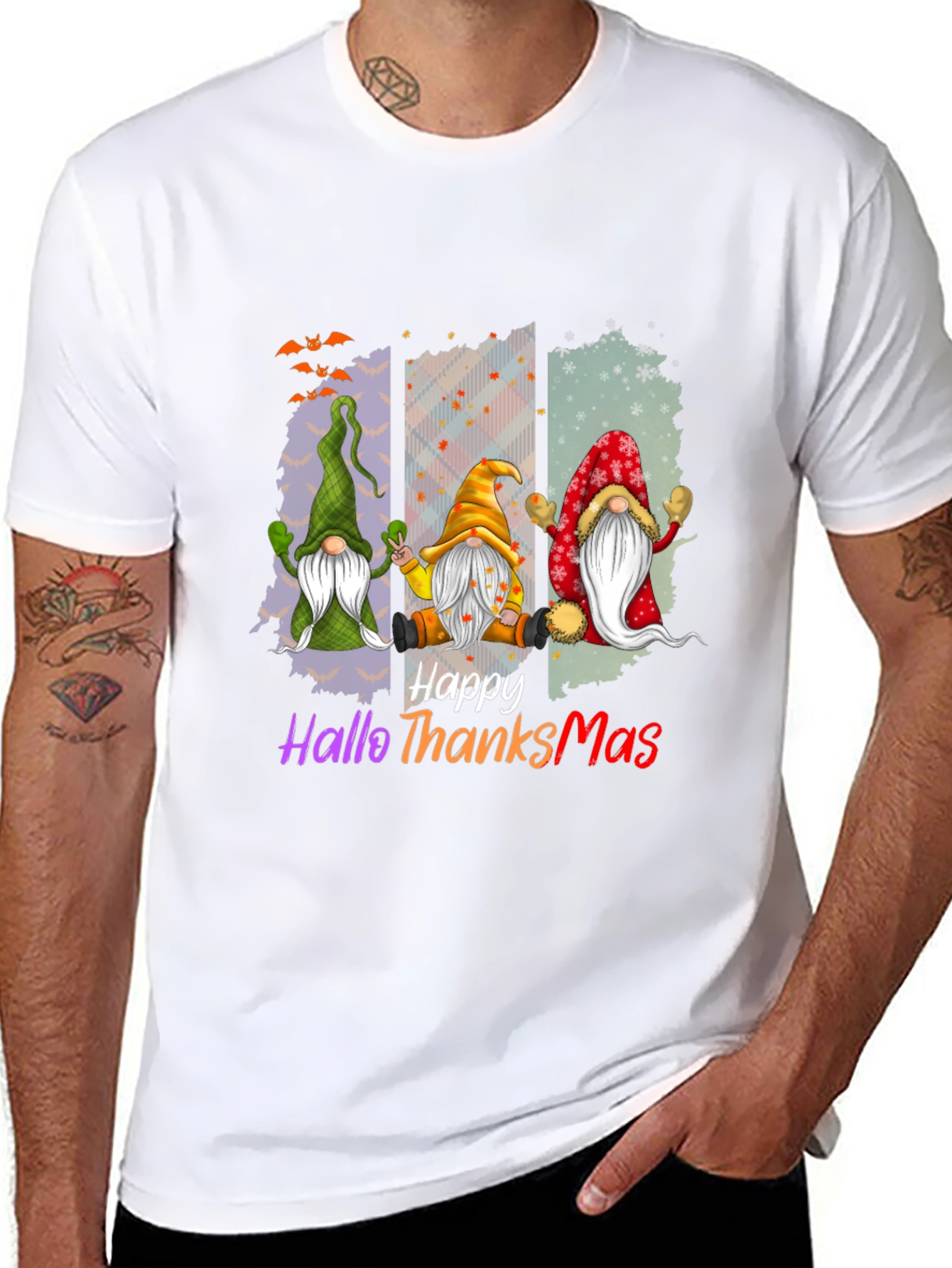 Happy HalloThanksMas Gnome T-Shirt