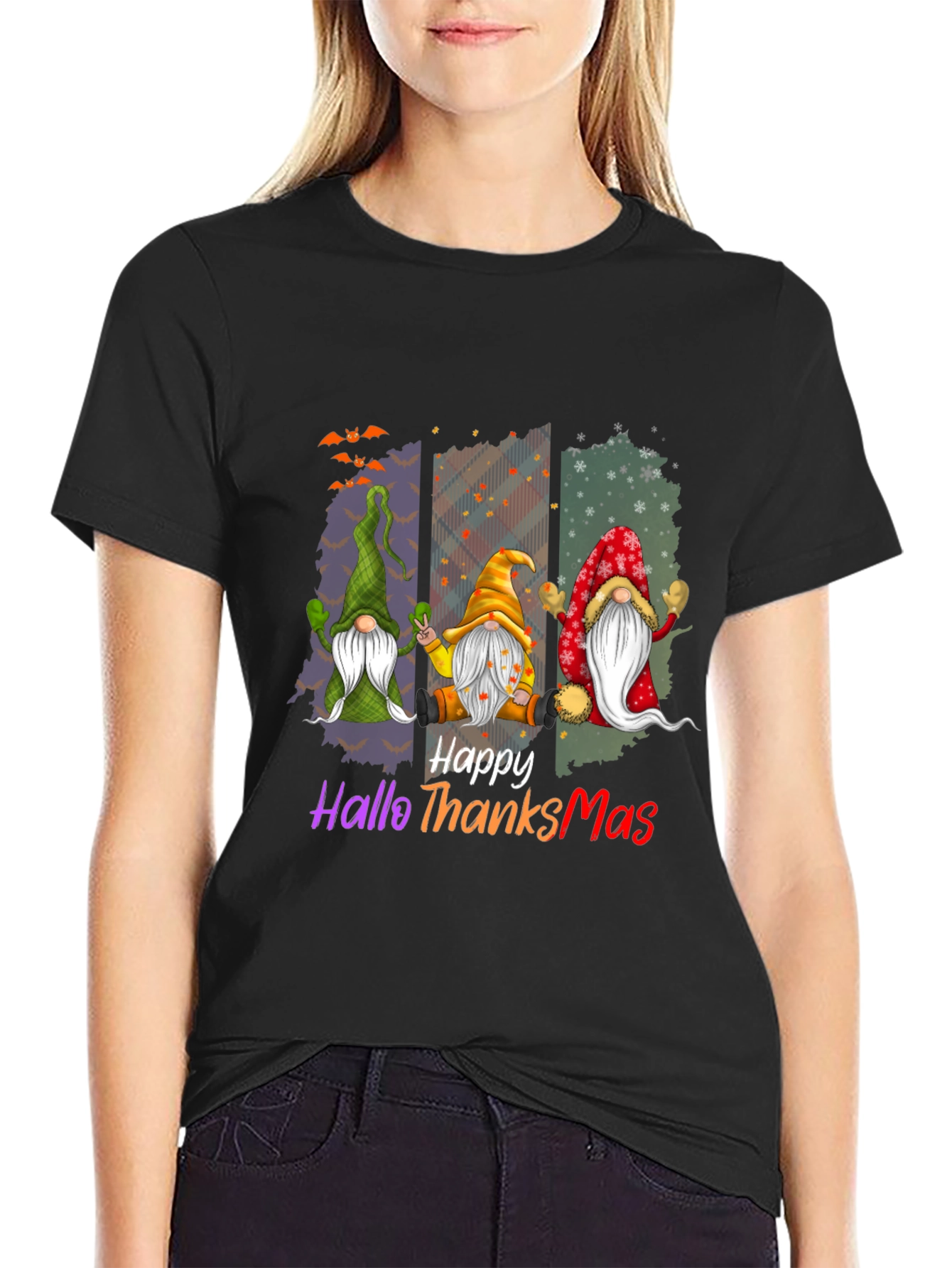 Happy HalloThanksMas Gnome T-Shirt