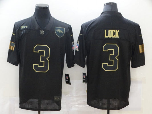 Men's Denver Broncos Drew Lock #3 Black Game Player Jerseys