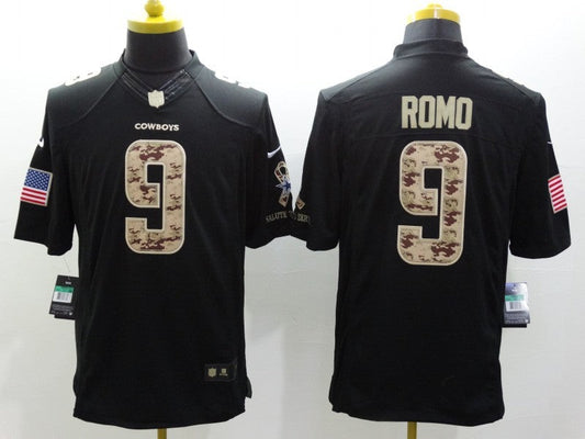 Men's Dallas Cowboys Tony Romo #9 Black Game Player Jerseys