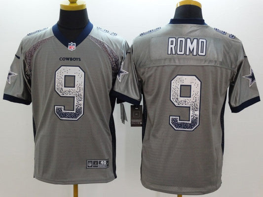 Men's Dallas Cowboys Tony Romo #9 Gray Game Jerseys