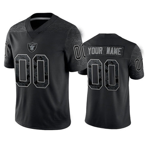 Custom1 Las Vegas Raiders Active Player Black Reflective Limited Stitched Football Jerseys American Jerseys