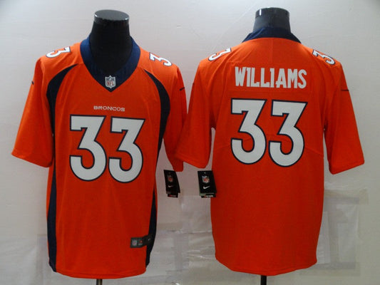Men's Denver Broncos Javonte Williams #33 Orange Game Jerseys