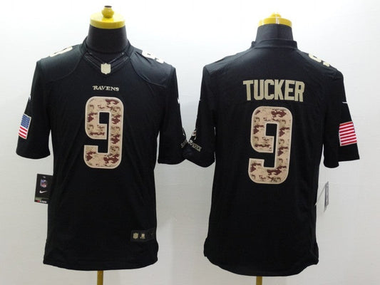 Men's Baltimore Ravens Justin Tucker #9 Black Alternate Game Jerseys