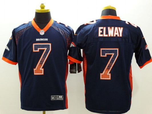 Men's Denver Broncos John Elway #7 Navy Game Jerseys